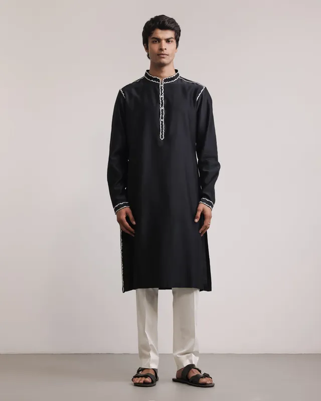 COUNTRYMADE Kurtas Fractured Lines Kurta Set ensemble kurta soie brodée