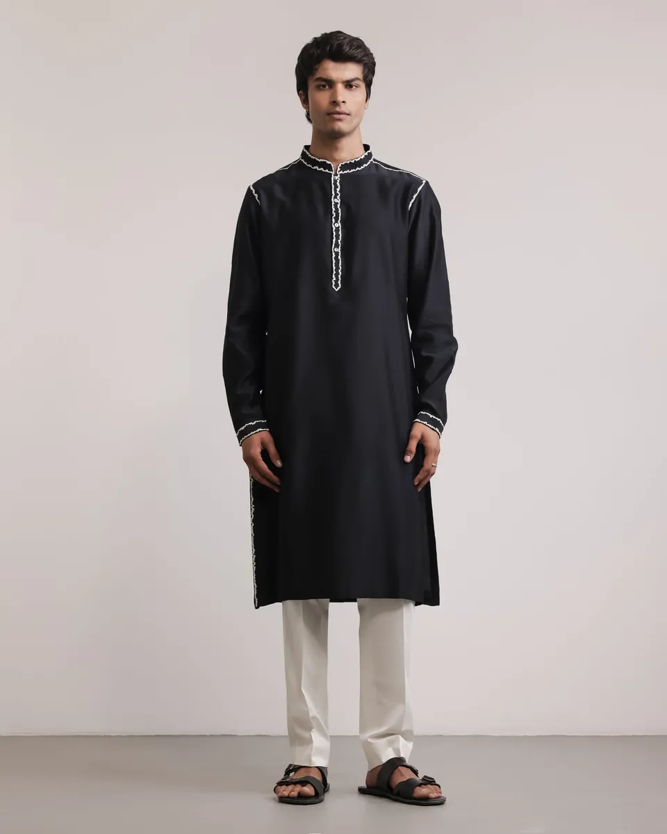COUNTRYMADE Kurtas Fractured Lines Kurta Set ensemble kurta soie brodée
