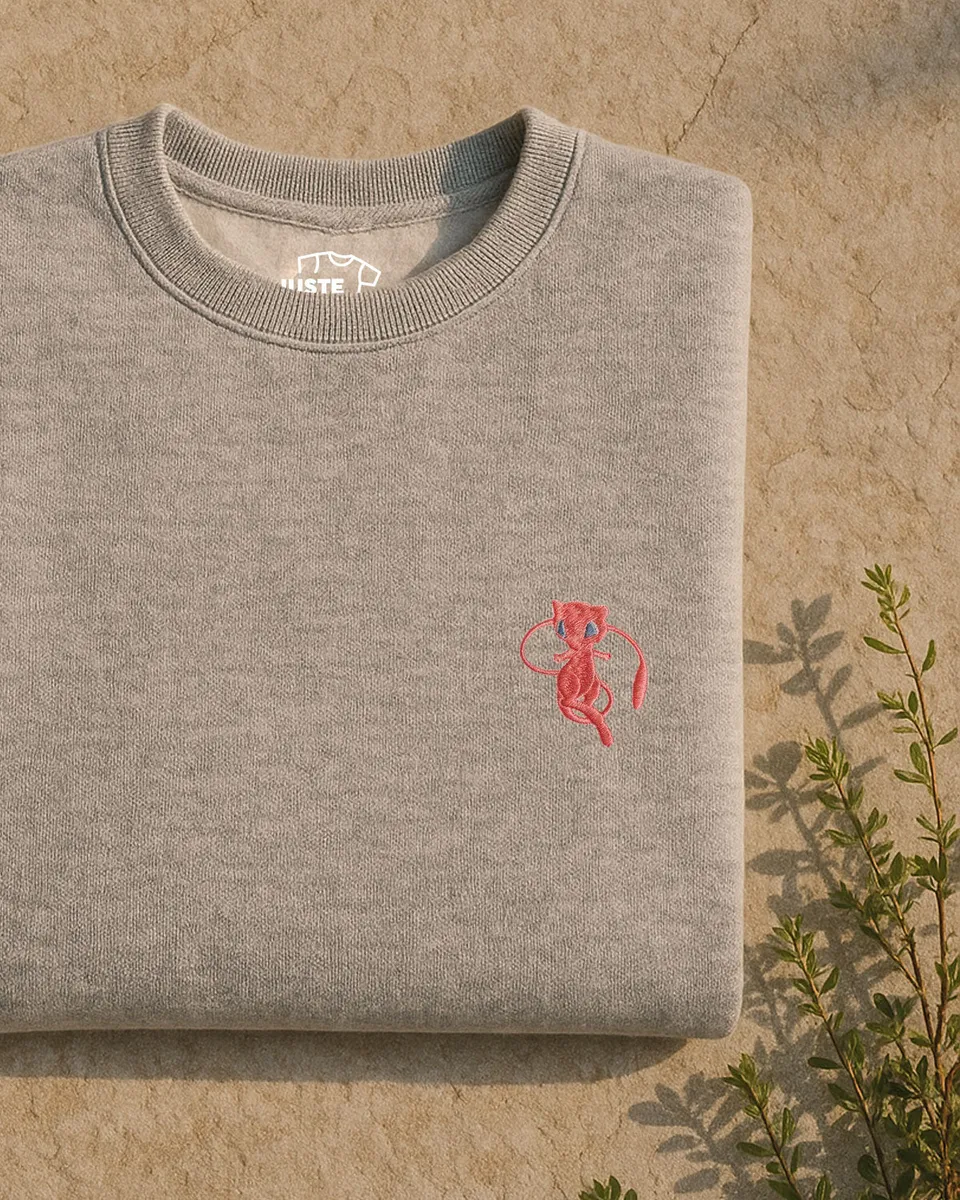 Juste Un T-shirt Sweats Brodés Mew sweat brodé coton biologique