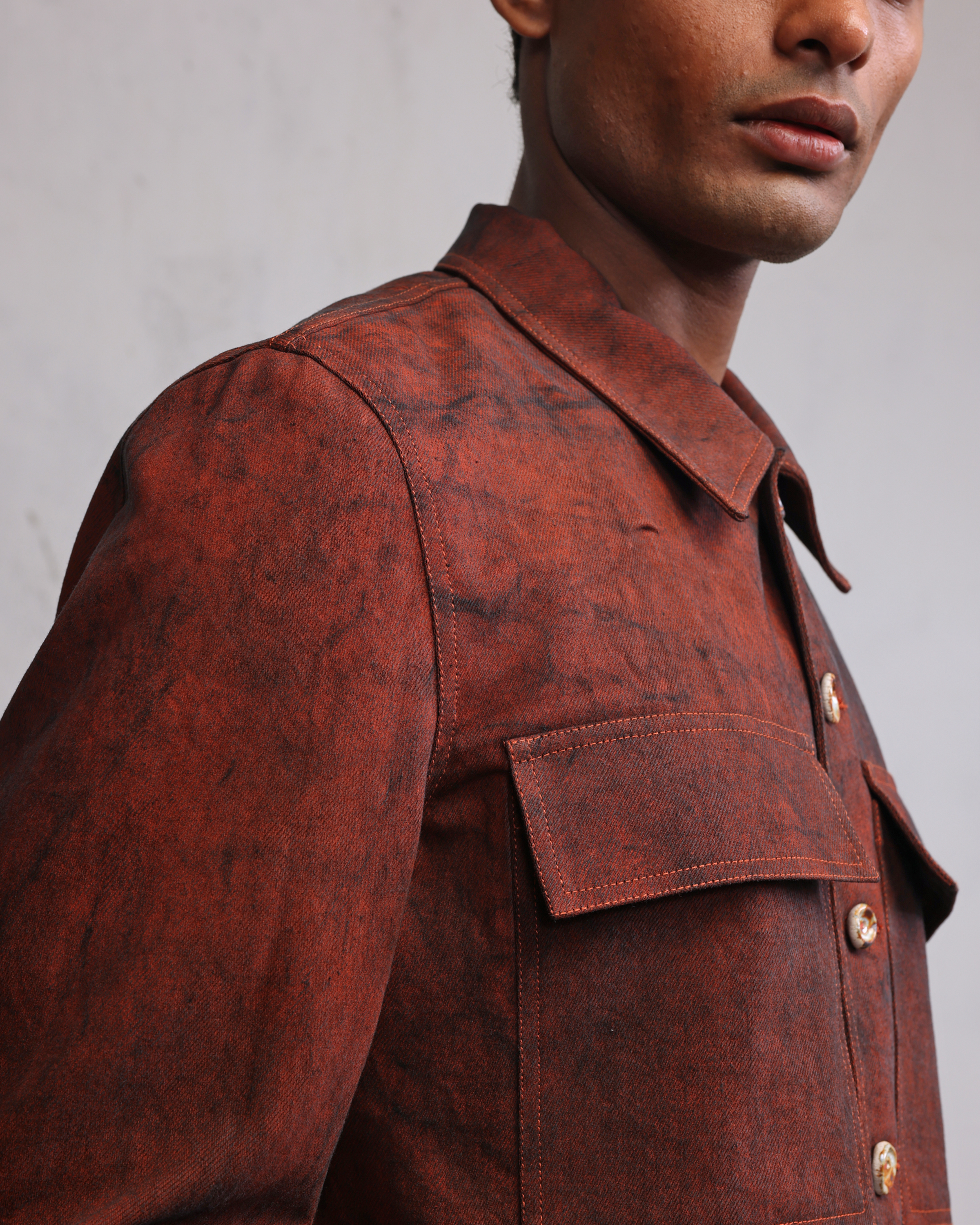 COUNTRYMADE Jackets Rust coated denim jacket veste en denim enduit rouille