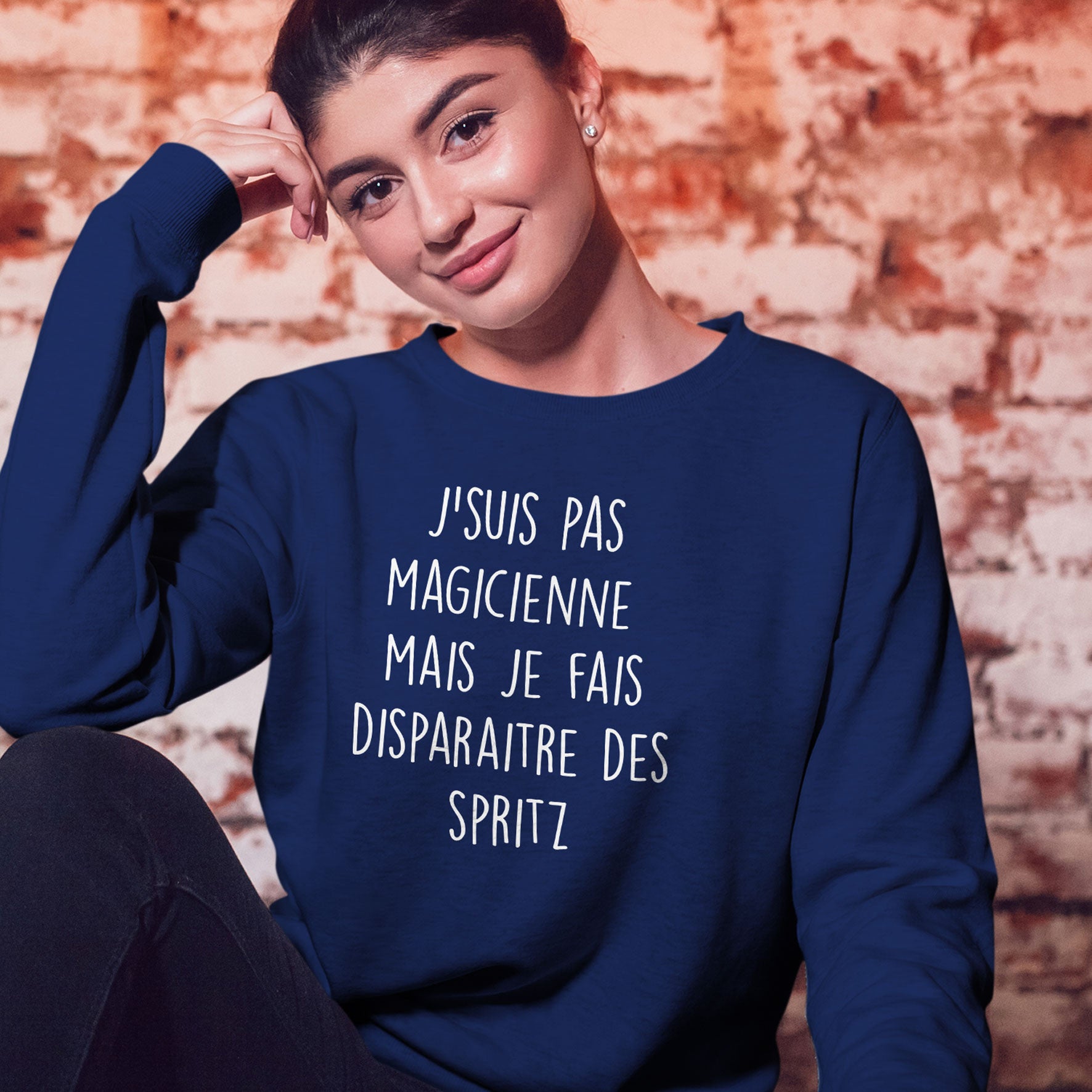 Juste Un T-shirt Sweats Imprimés J'suis pas magicienne sweat femme gris chiné