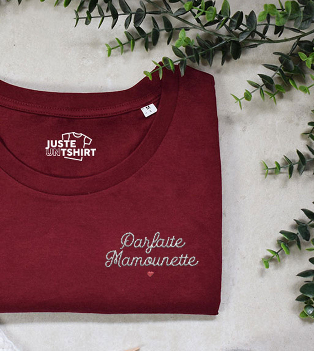 Juste Un T-shirt T-shirts Brodés Mamounette Parfaite t-shirt brodé maman