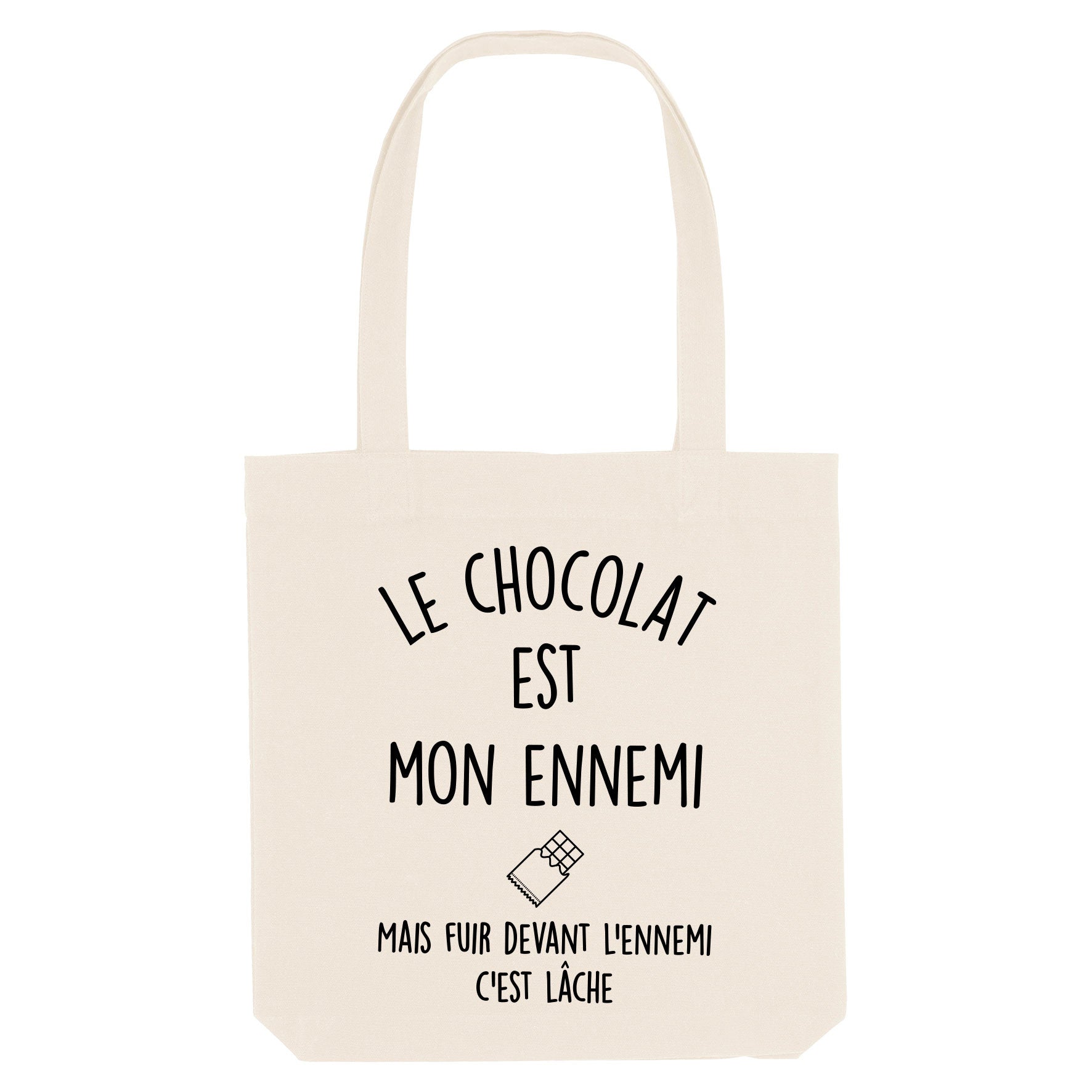 Juste Un T-shirt Tote Bags Le chocolat est mon ennemi tote bag humour