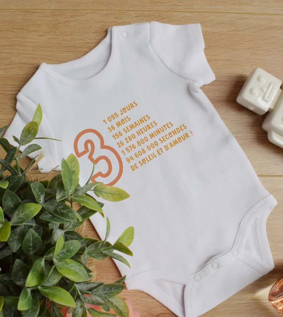 Juste Un T-shirt Bébé 3 ans body bébé blanc