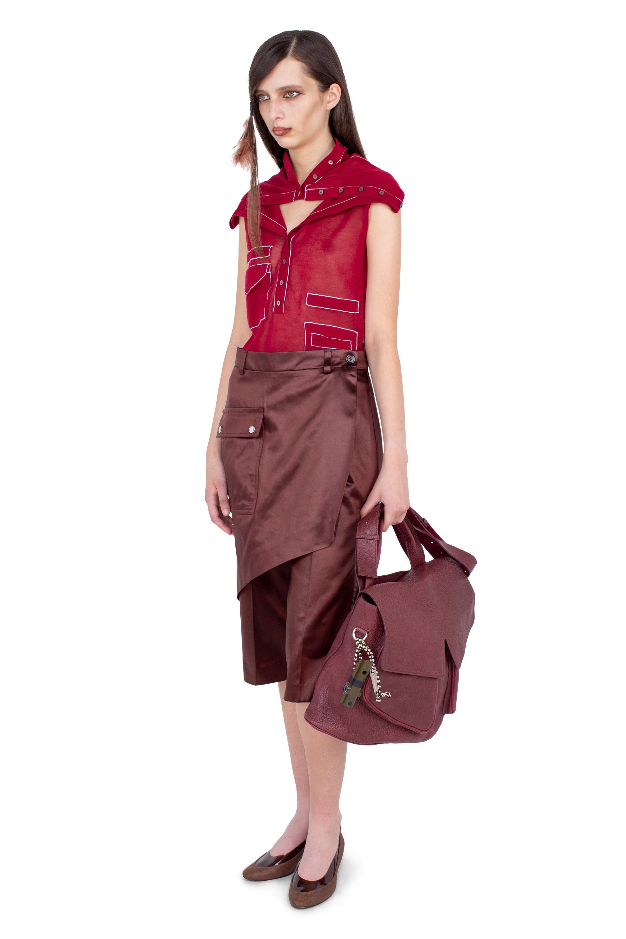 Kiko Kostadinov Bottoms LINNET Wrap Culottes jupe-culotte marron