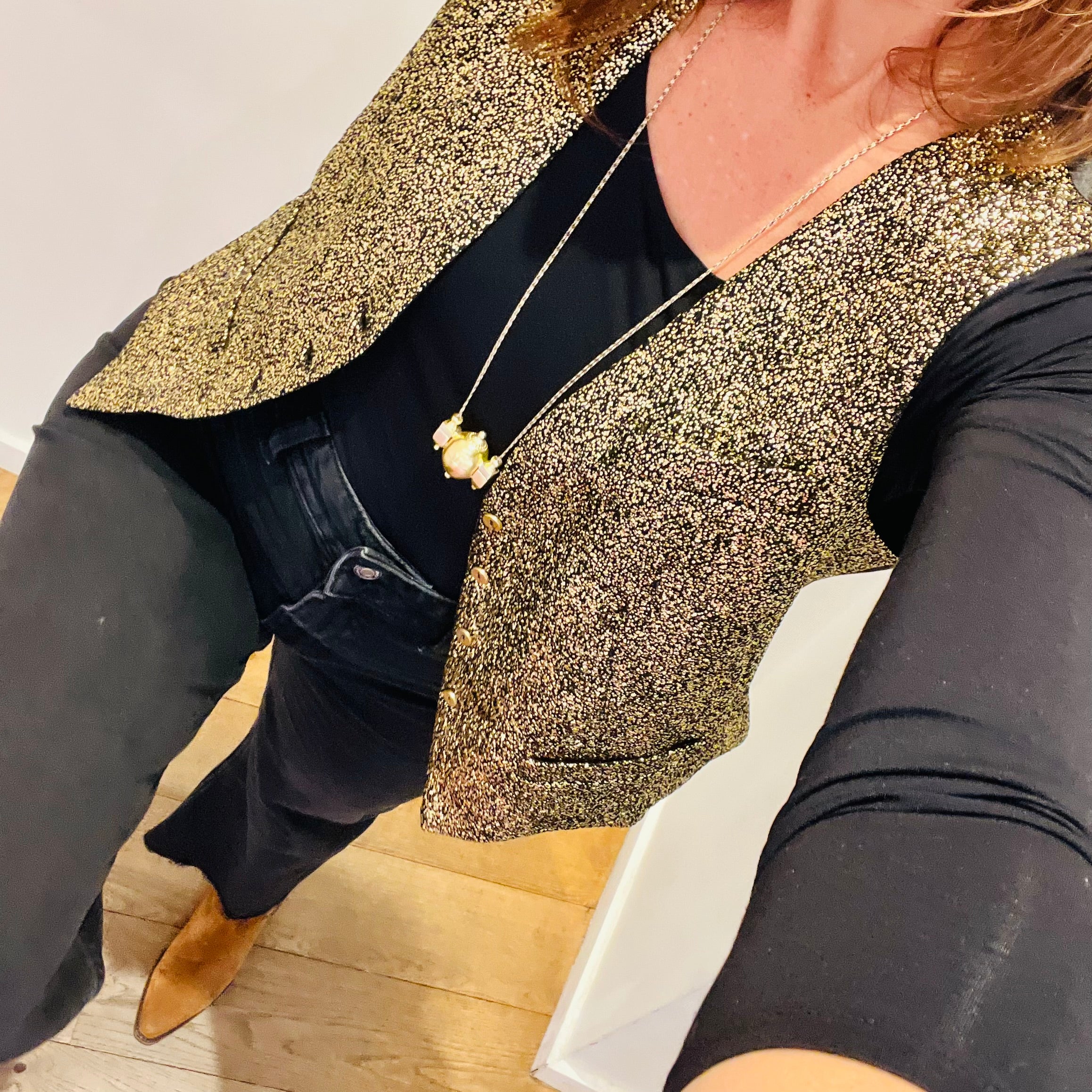PANTRUCHE Gilets ASTAIRE gilet pailleté or