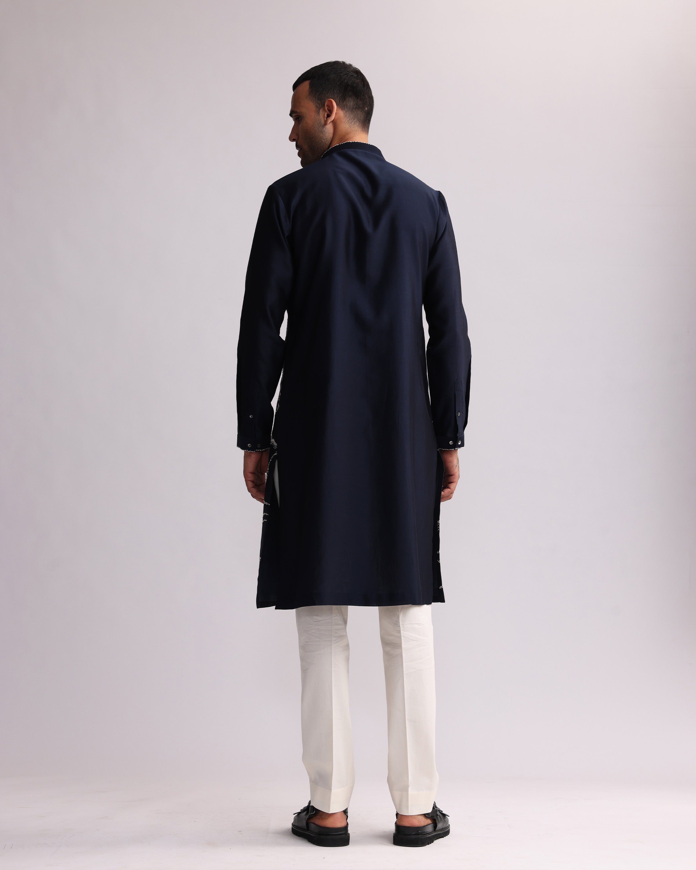 COUNTRYMADE Kurtas NORMANDY PLACEMENT KURTA SET kurta bleu marine brodé
