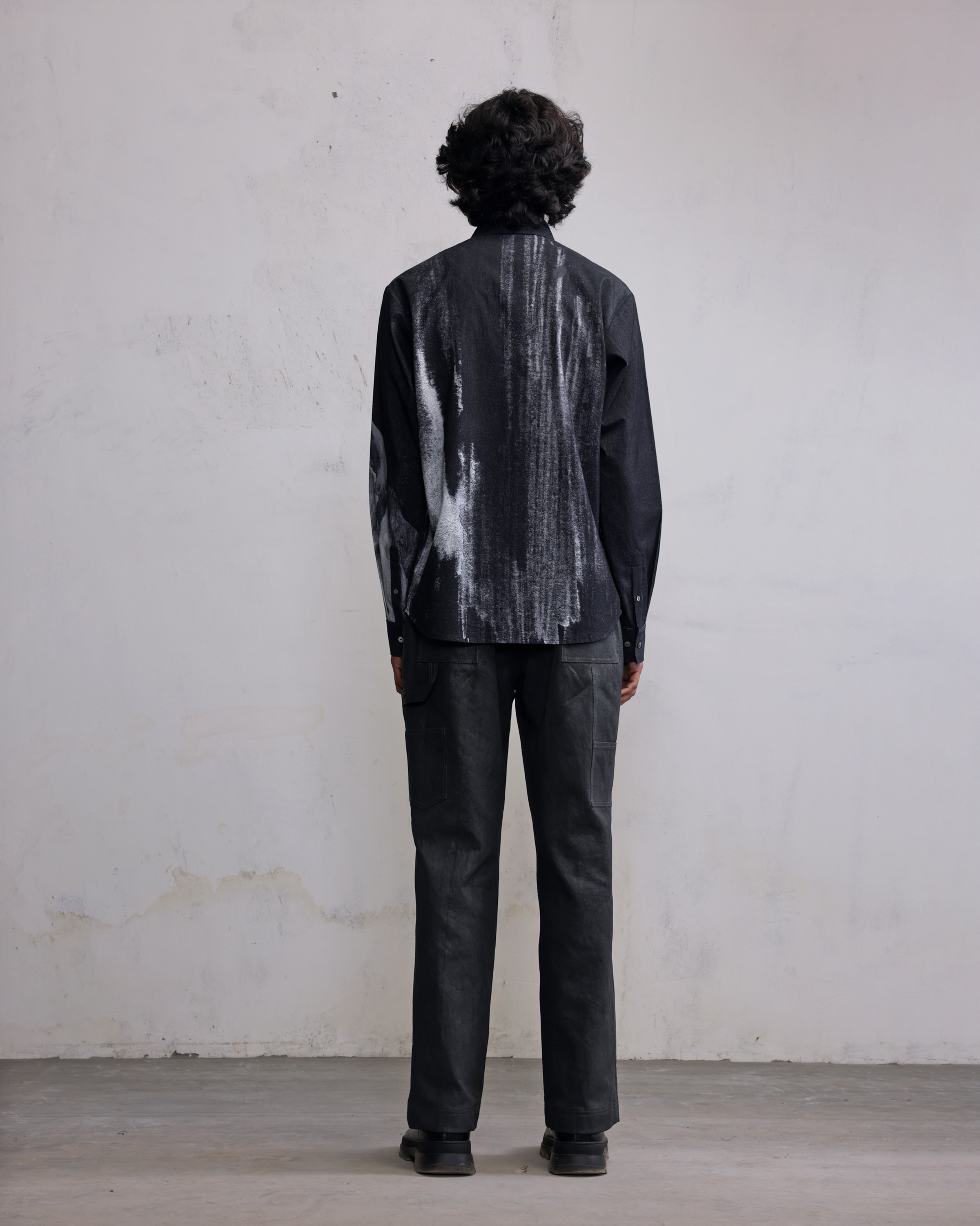 COUNTRYMADE Shirts Obscured face printed shirt chemise imprimée velours côtelé
