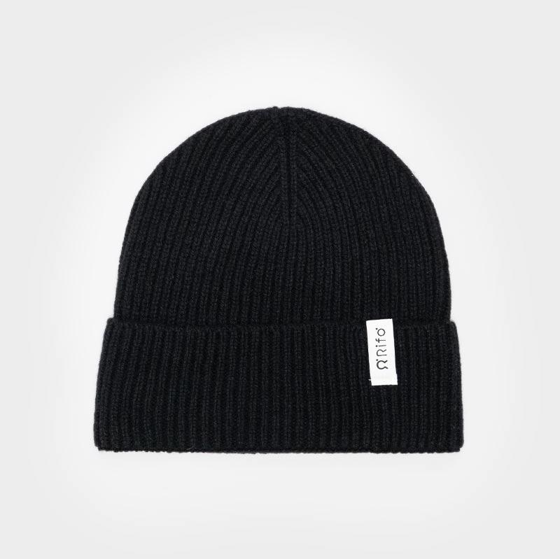 Rifo Bonnets Bonnet Marcello unisexe en cachemire recyclé noir