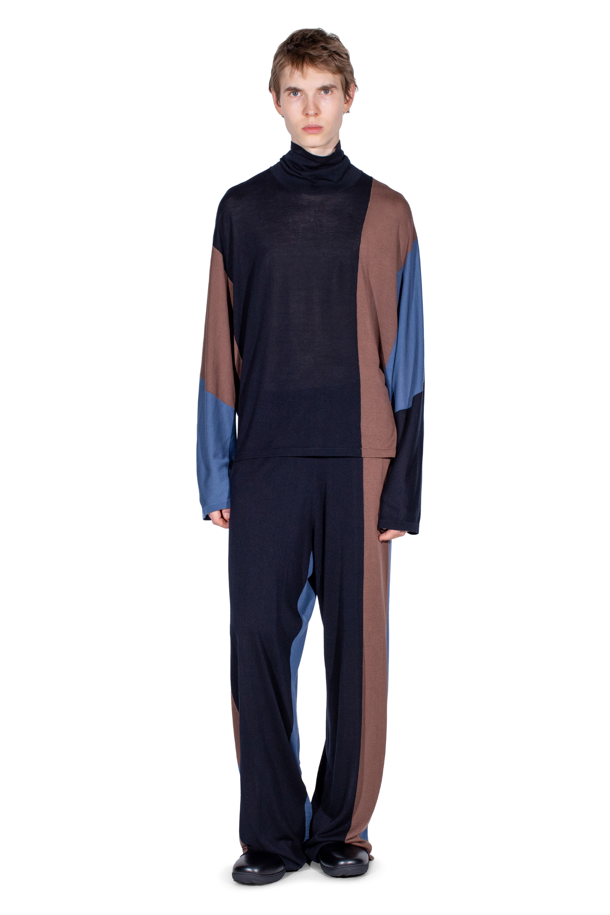 Kiko Kostadinov Knitwear SIGO Knit Pullover pull marron col roulé