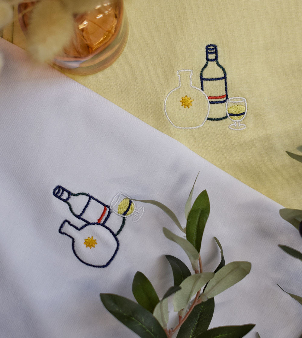 Juste Un T-shirt T-shirts Brodés Pastis au soleil t-shirt coton biologique