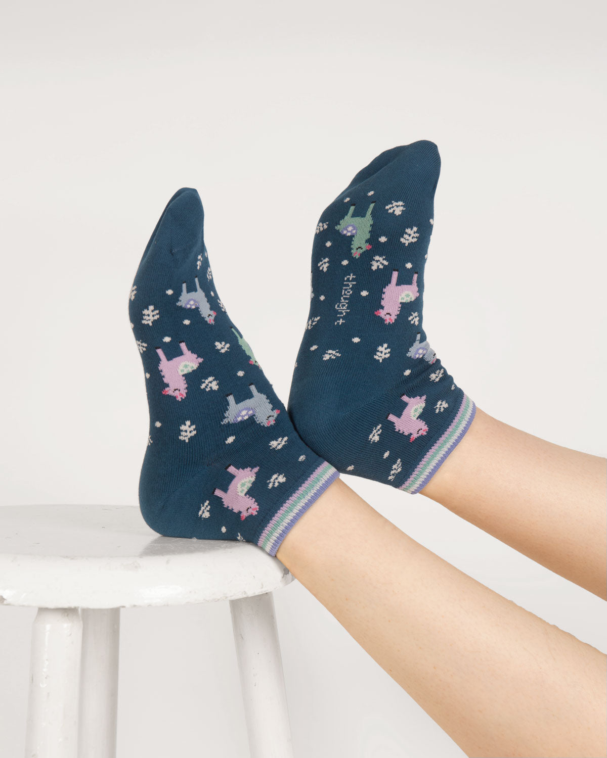 Sourire Multicolore Chaussettes femme Socquettes lamas socquettes 36/40 coton bio
