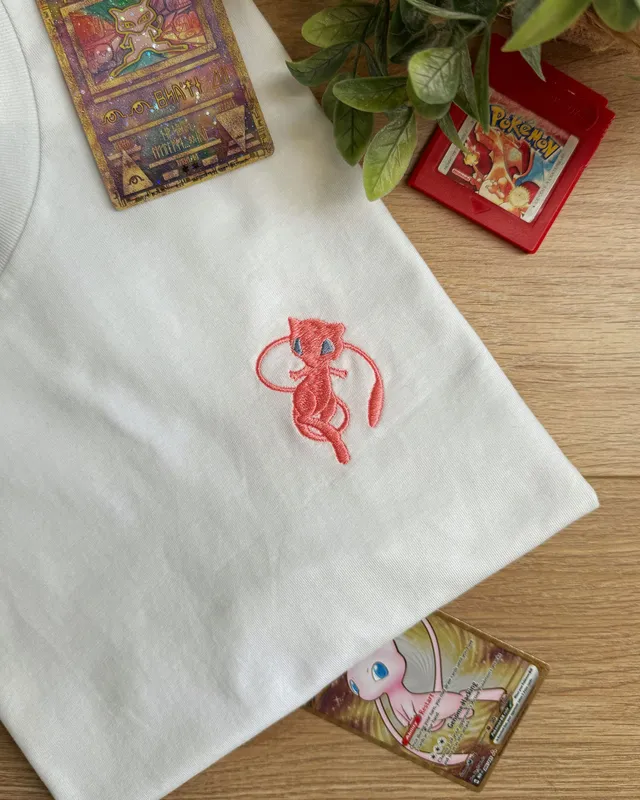 Juste Un T-shirt T-shirts Brodés Mew T-shirt brodé coton biologique