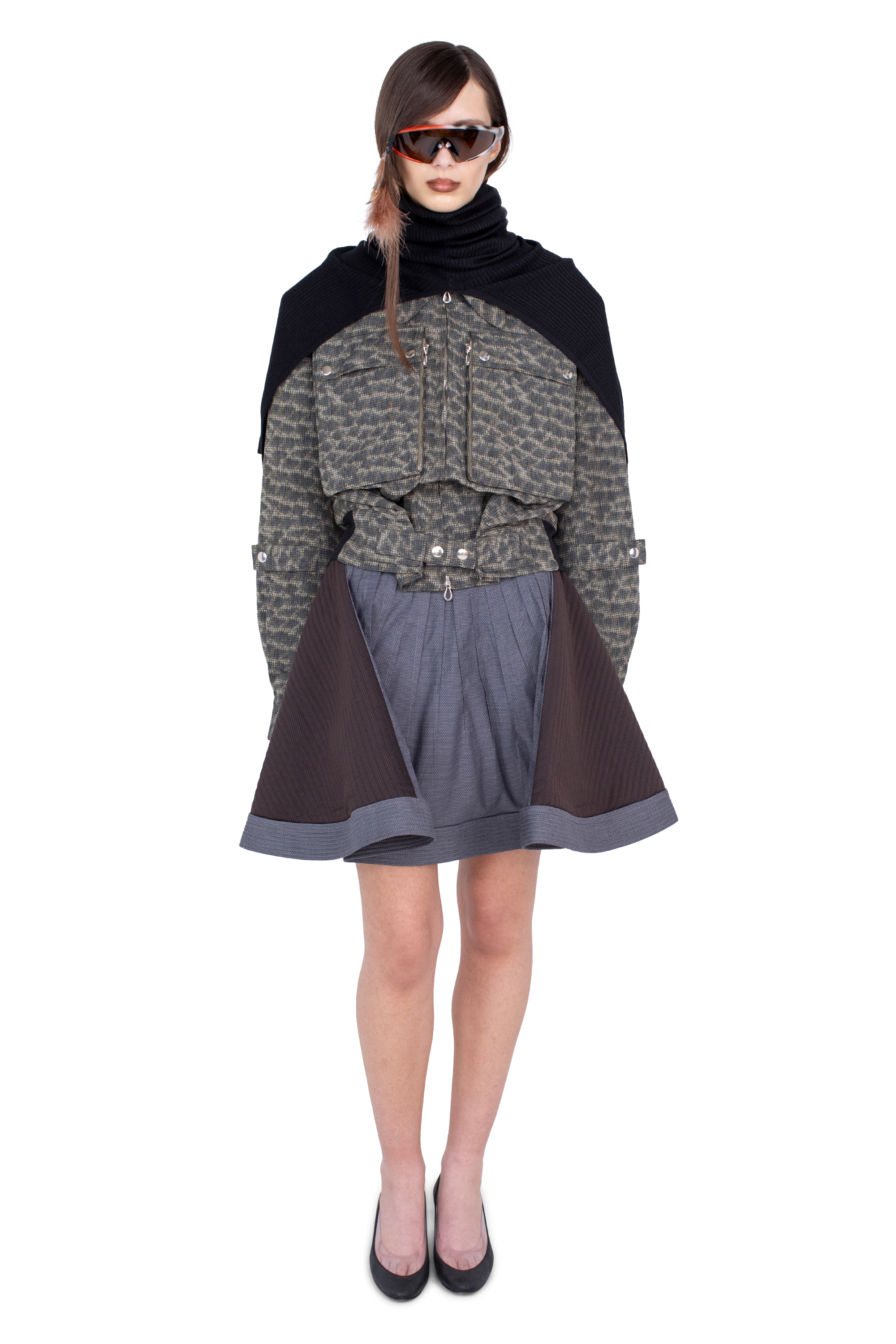 Kiko Kostadinov Accessories GREBE Scarf écharpe Nebular Black en soie