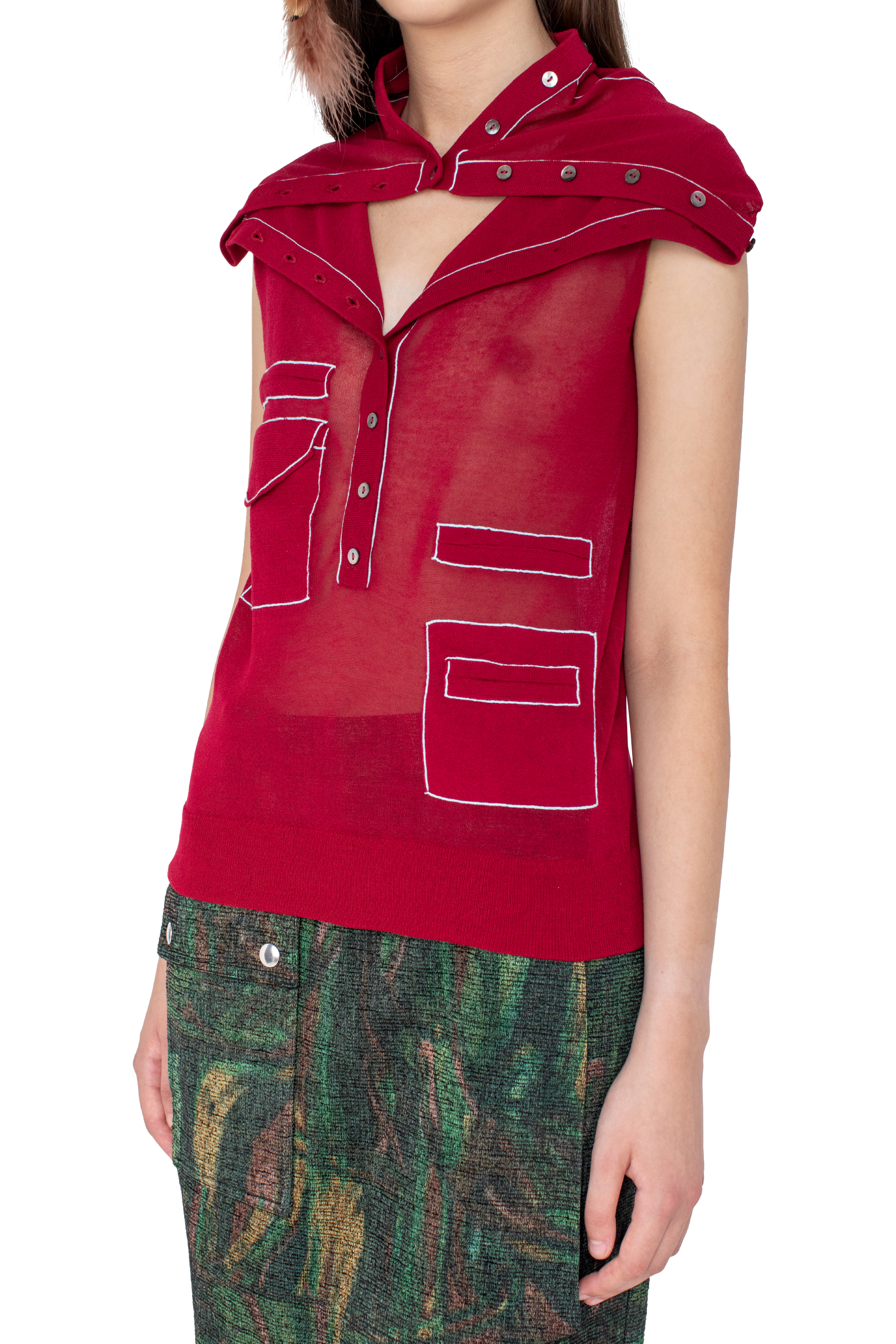 Kiko Kostadinov Knitwear KREINER Knit Roll Neck pull bordeaux en coton mélangé