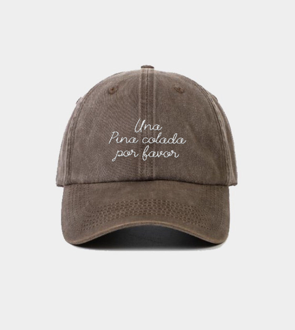 Juste Un T-shirt Casquettes Casquette Brodé Pina Colada Por Favor rouge vintage