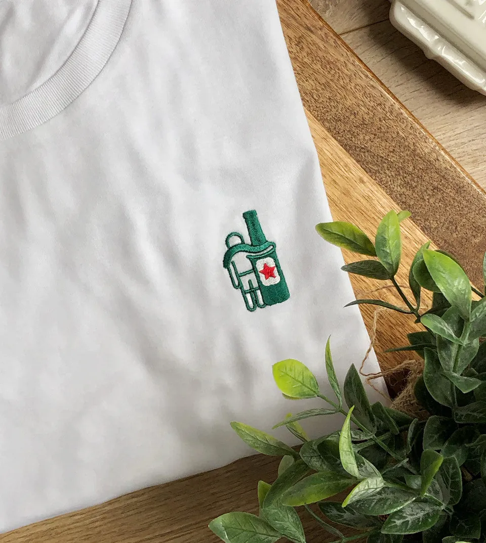 Juste Un T-shirt T-shirts Brodés HK t-shirt brodé bière