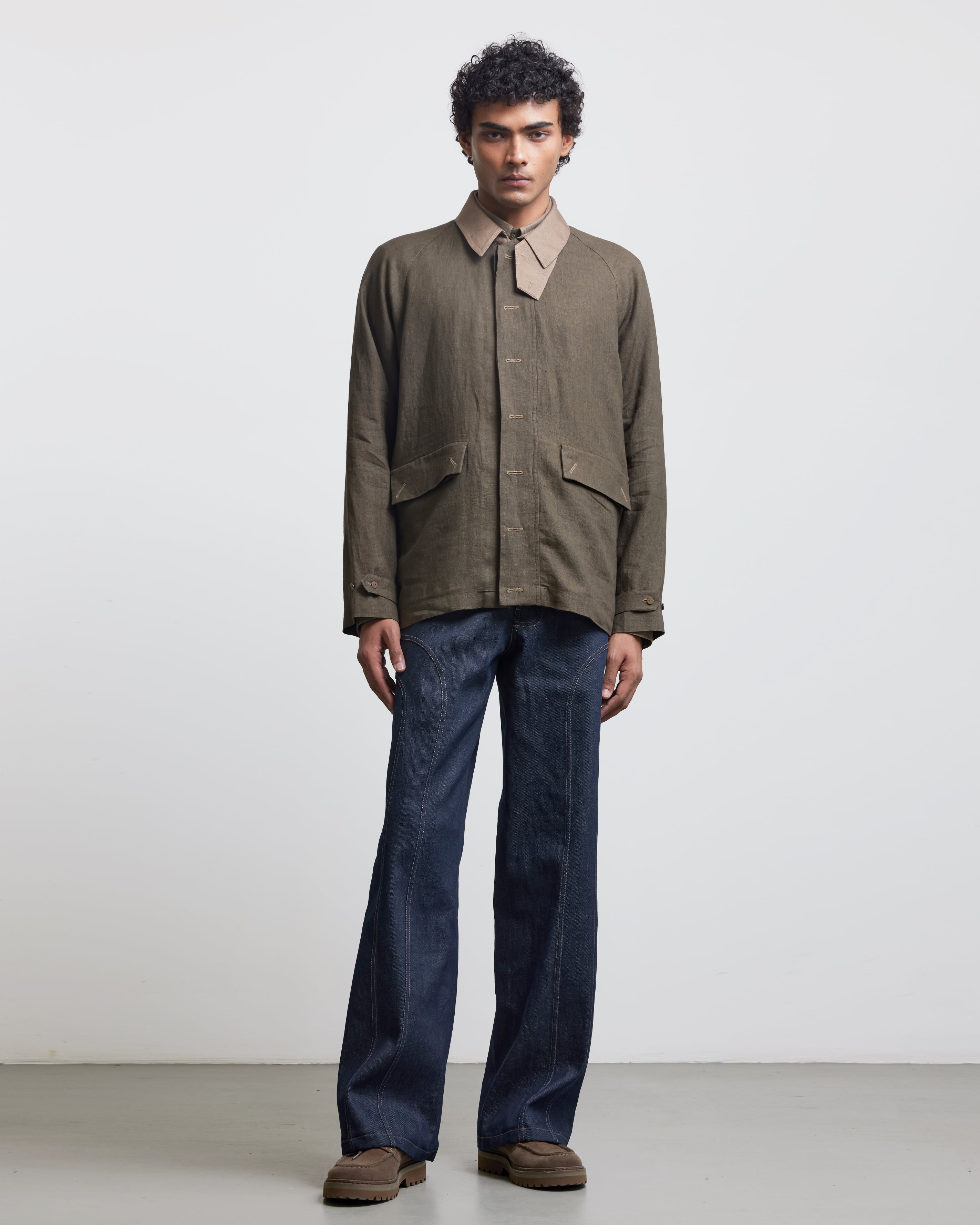 COUNTRYMADE Jackets FAUX BUTTONHOLE WORKWEAR JACKET veste lin brodée