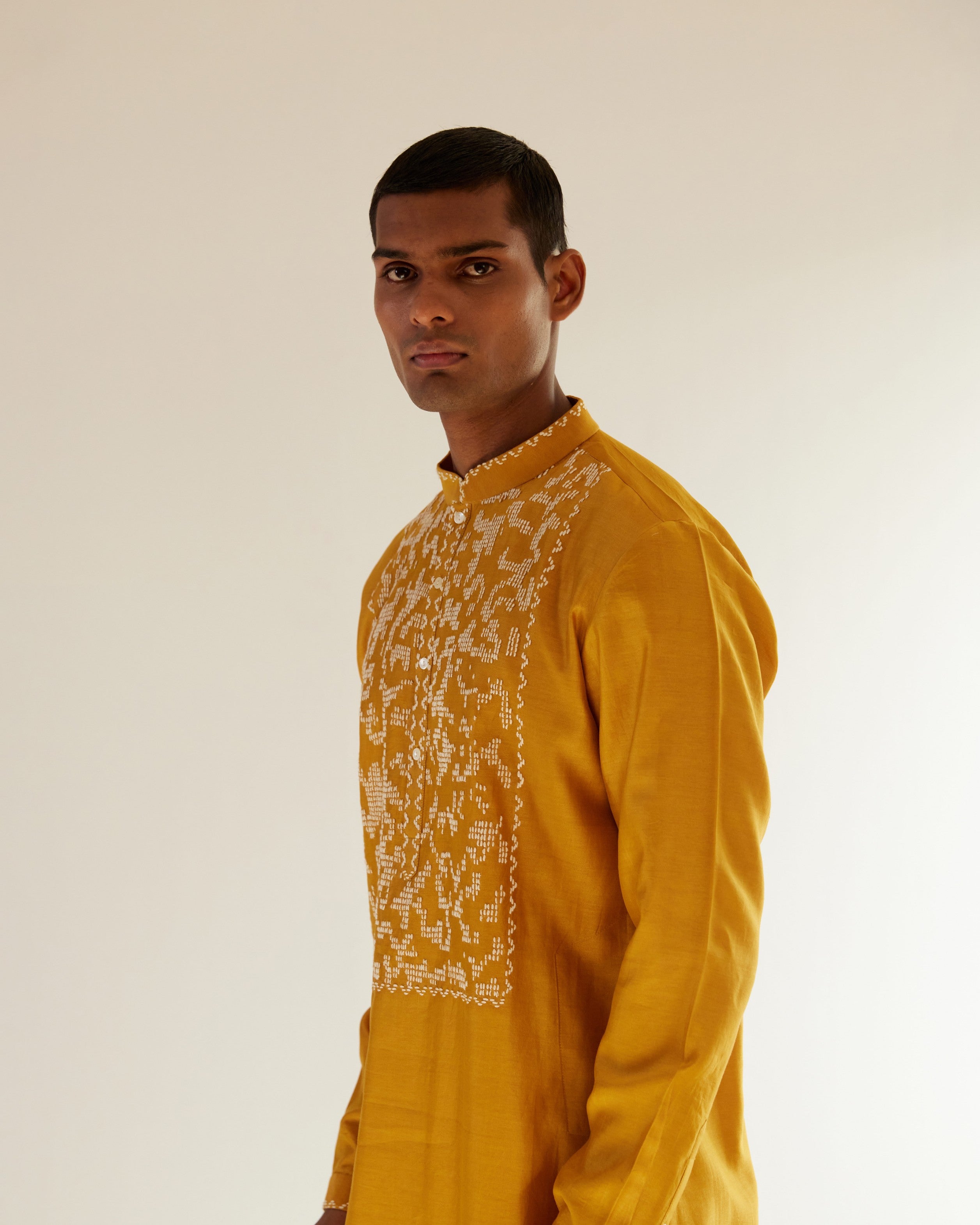 COUNTRYMADE Kurtas Camo-Block Yoke Embroidery Kurta Set XS à XXL brodé