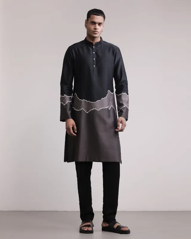 COUNTRYMADE Kurtas Fractured Gradient Patchwork Kurta Set ensemble kurta soie