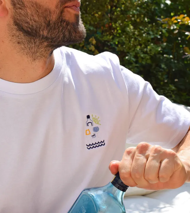 Juste Un T-shirt T-shirts Brodés Gin To des Vacances t-shirt brodé coton bio