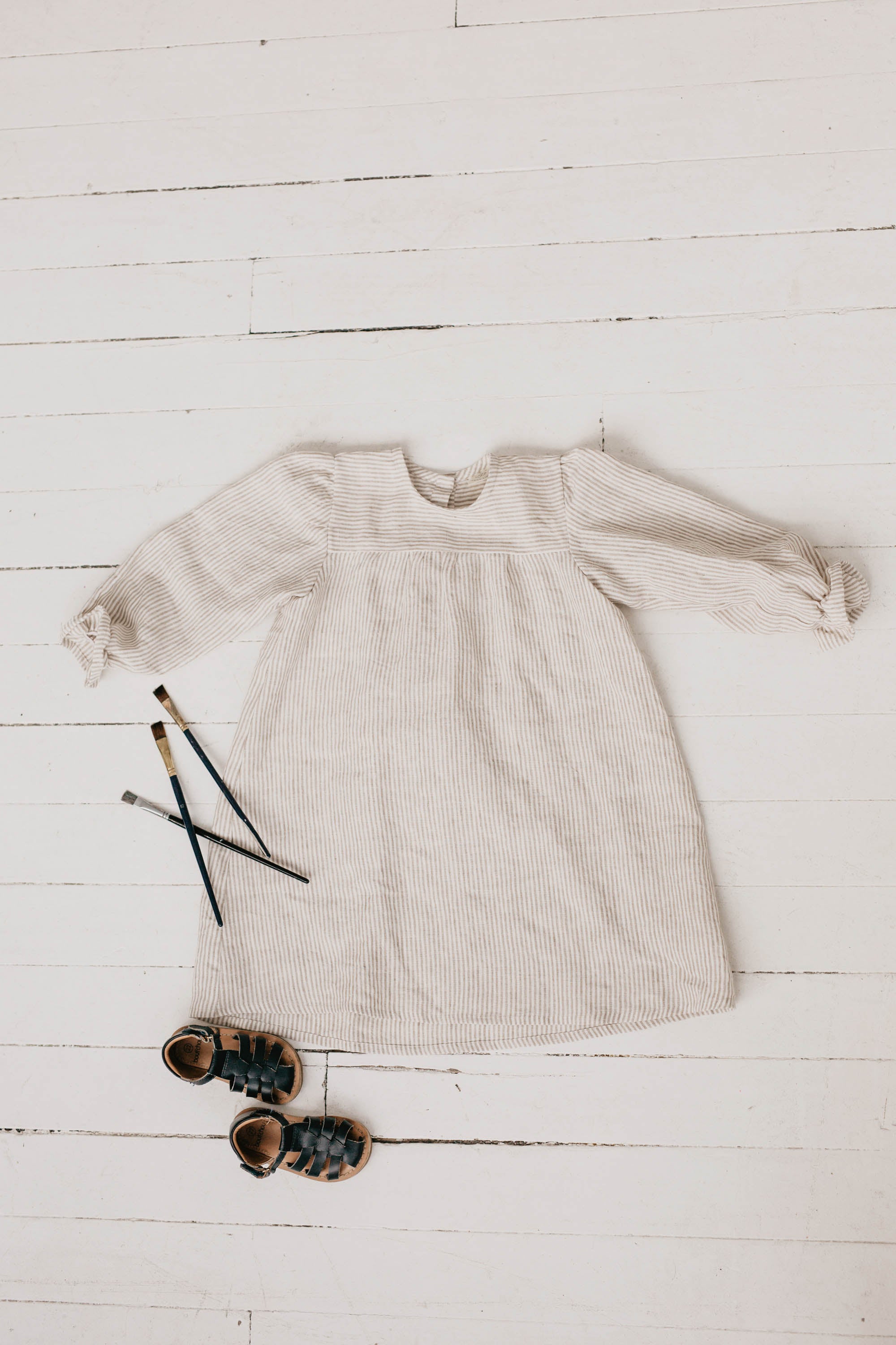 Laumė linen Kids Clothing ŽEMYNA robe fille en lin carreaux verts