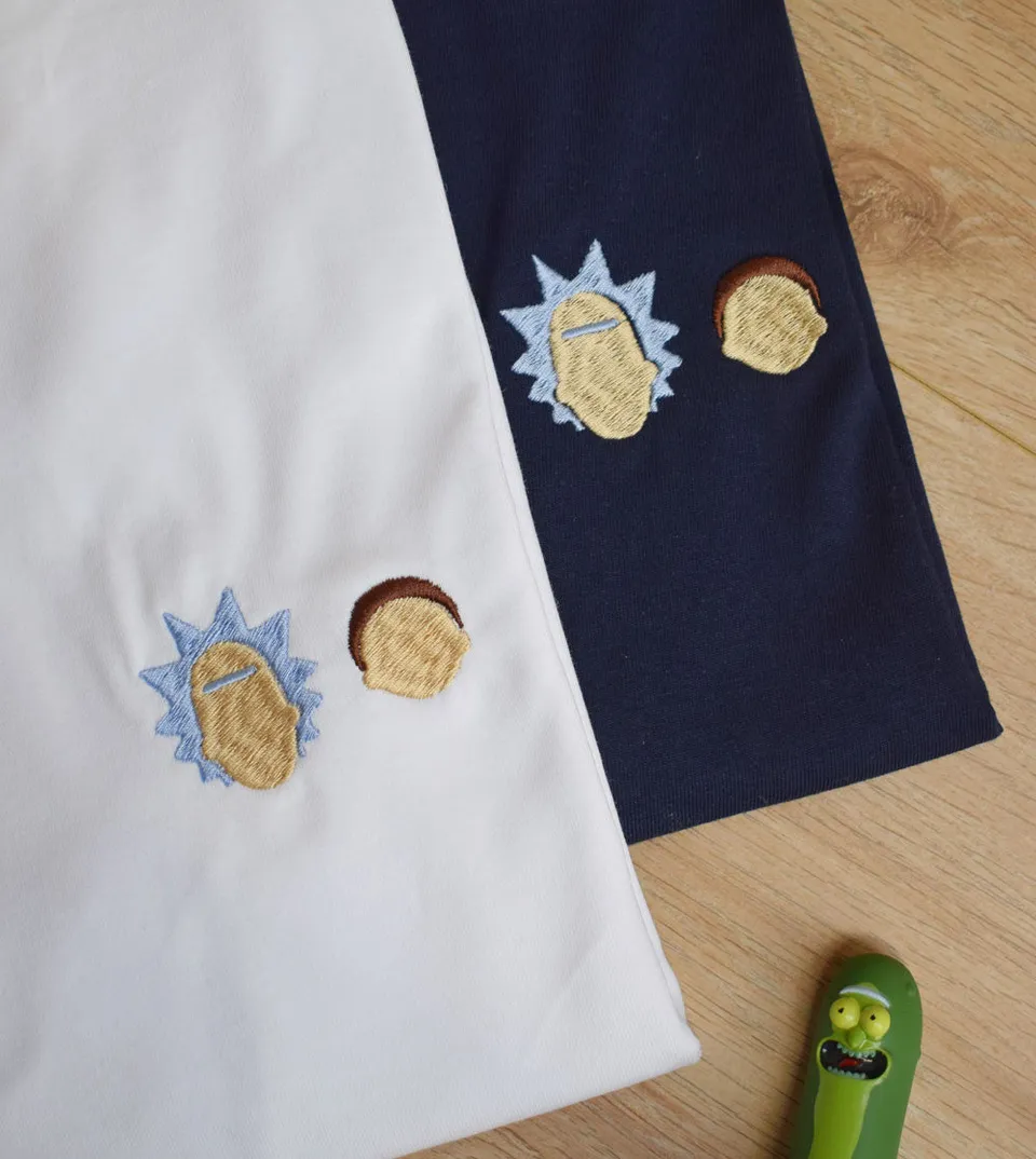 Juste Un T-shirt T-shirts Brodés Rick&Morty t-shirt brodé coloris au choix