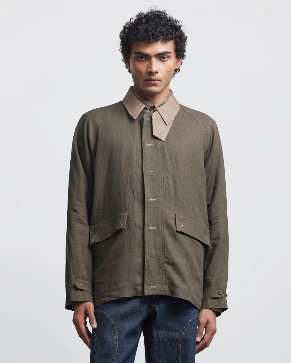 COUNTRYMADE Jackets FAUX BUTTONHOLE WORKWEAR JACKET veste lin brodée