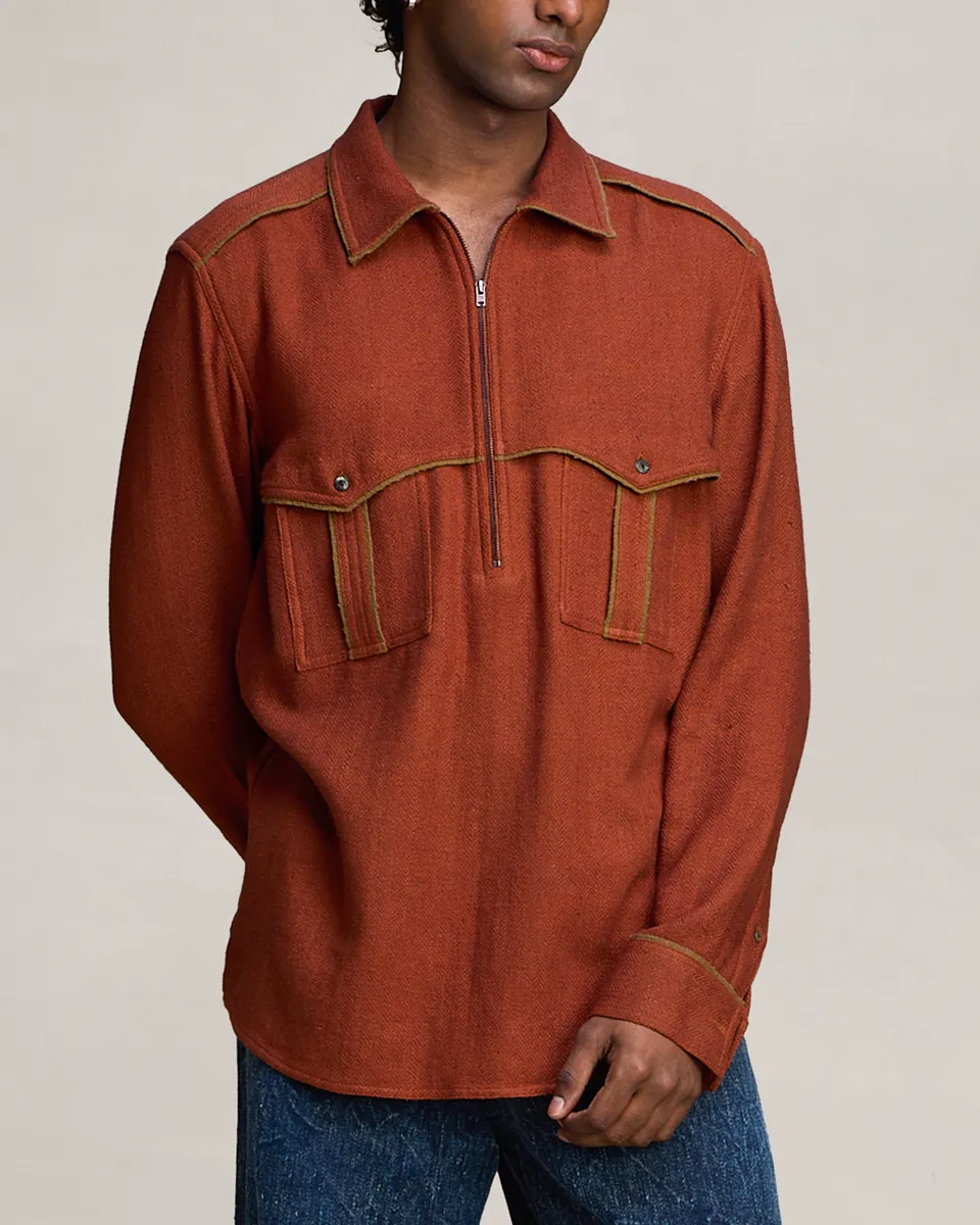 COUNTRYMADE Shirts PARKA FELT ZIPPER SHIRT chemise demi-zip sur commande