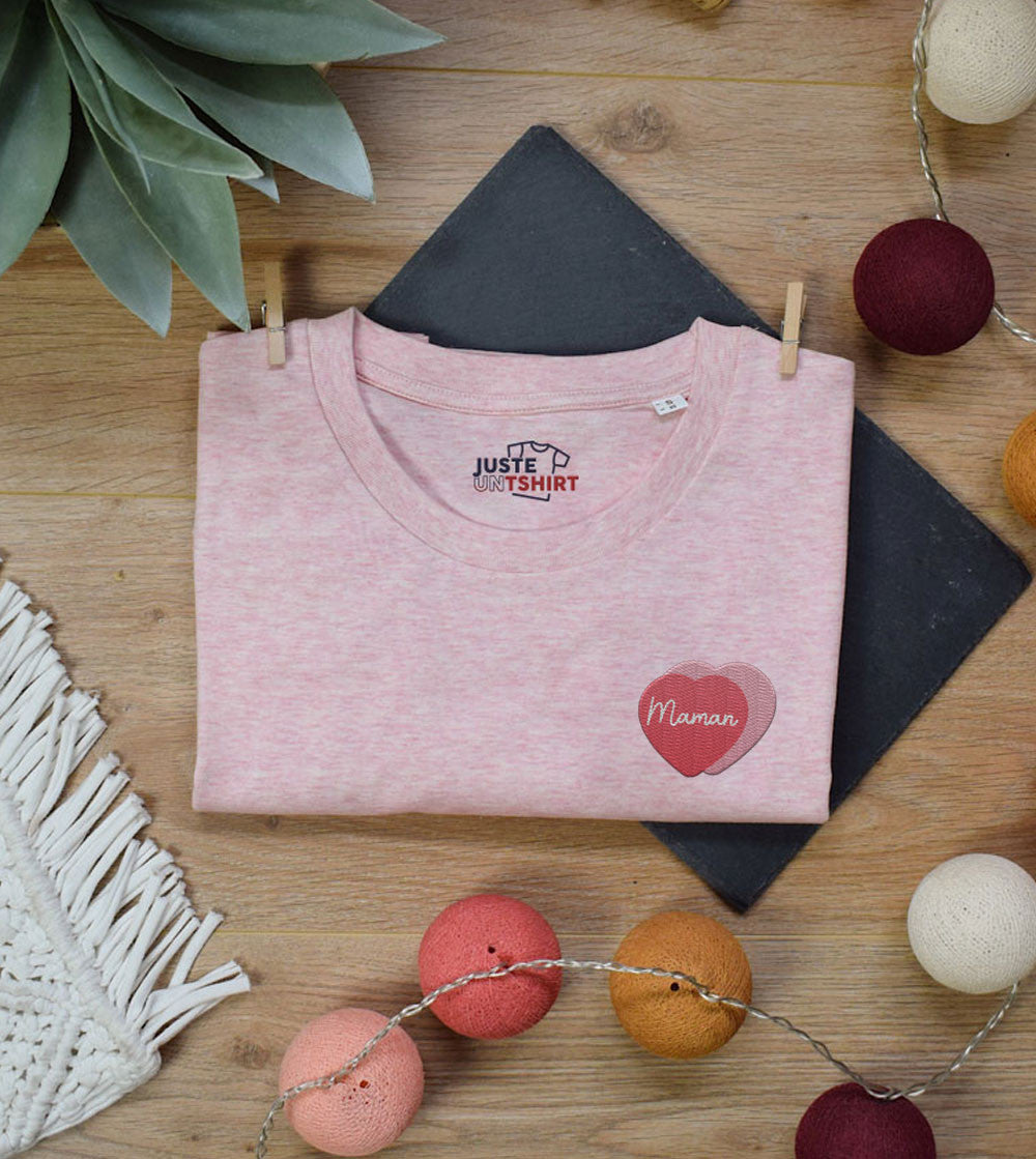 Juste Un T-shirt T-shirts Brodés Maman Amour t-shirt blanc