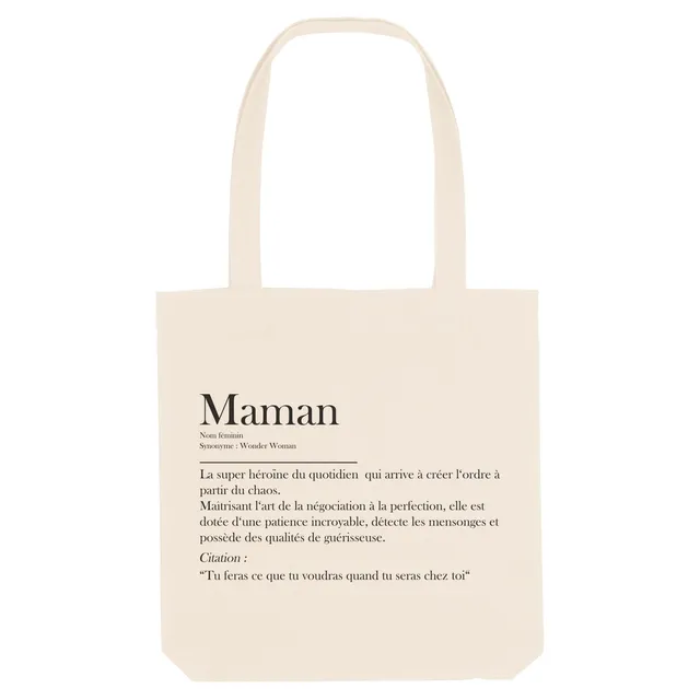 Juste Un T-shirt Tote Bags Maman tote bag naturel