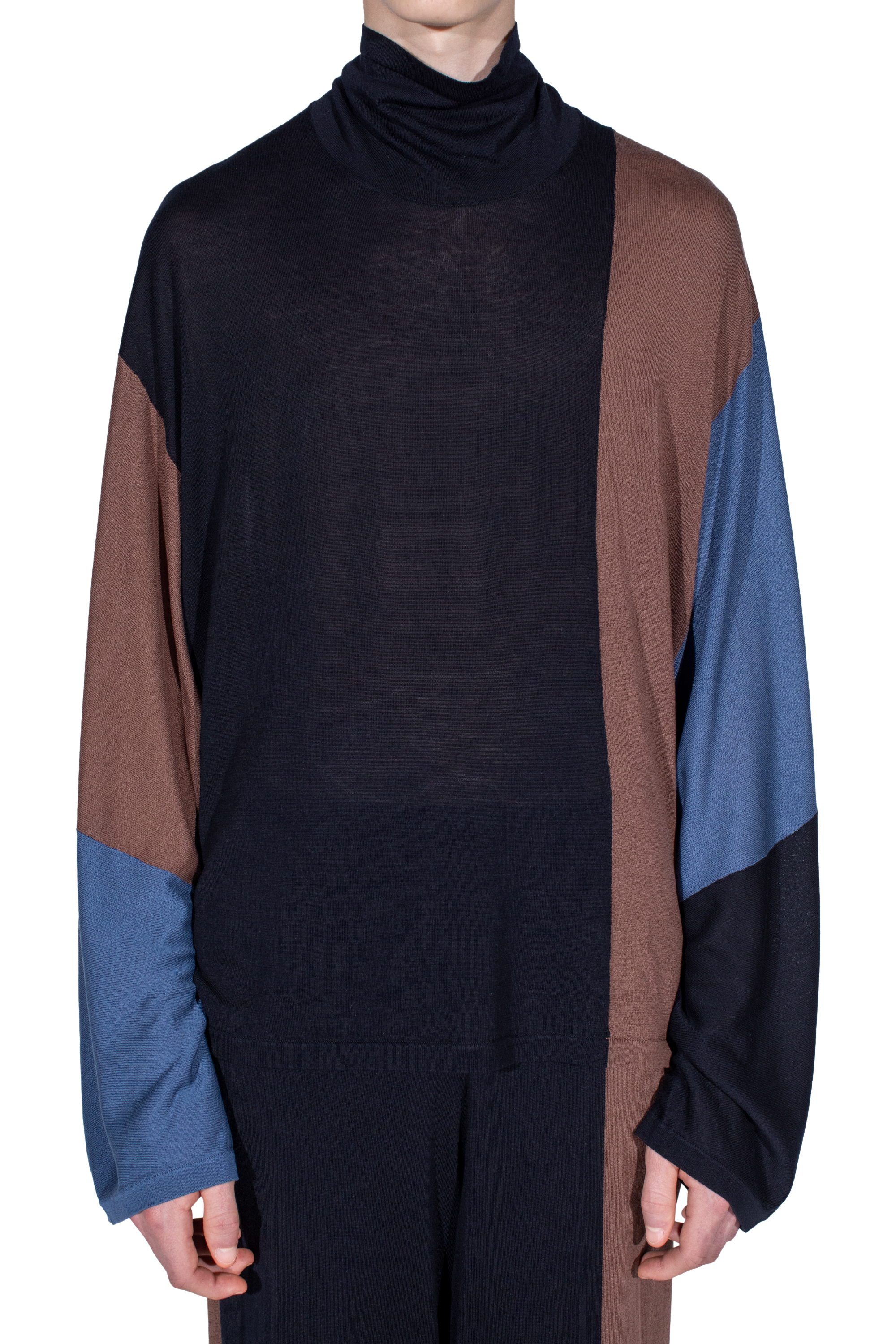 Kiko Kostadinov Knitwear SIGO Knit Pullover pull marron col roulé