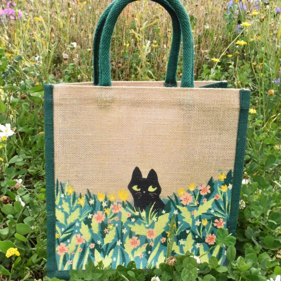 Sourire Multicolore Sacs et pochettes Cabas en toile de jute 30 x 30 x 20 cm
