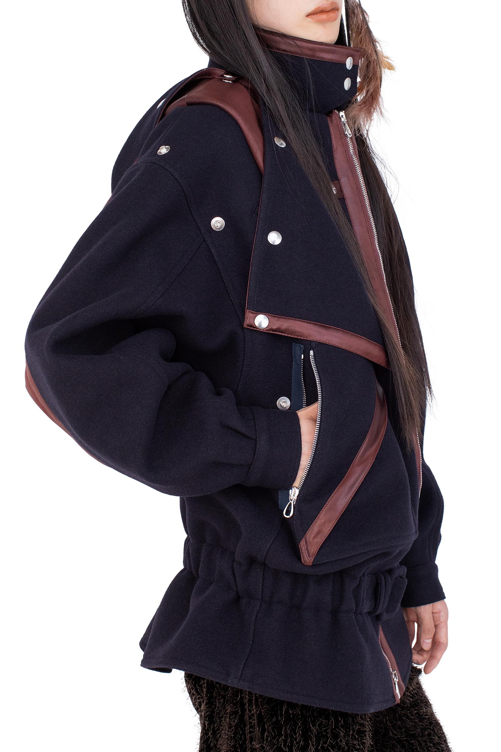 Kiko Kostadinov Outerwear HERON Belted Jacket veste Midnight Blue