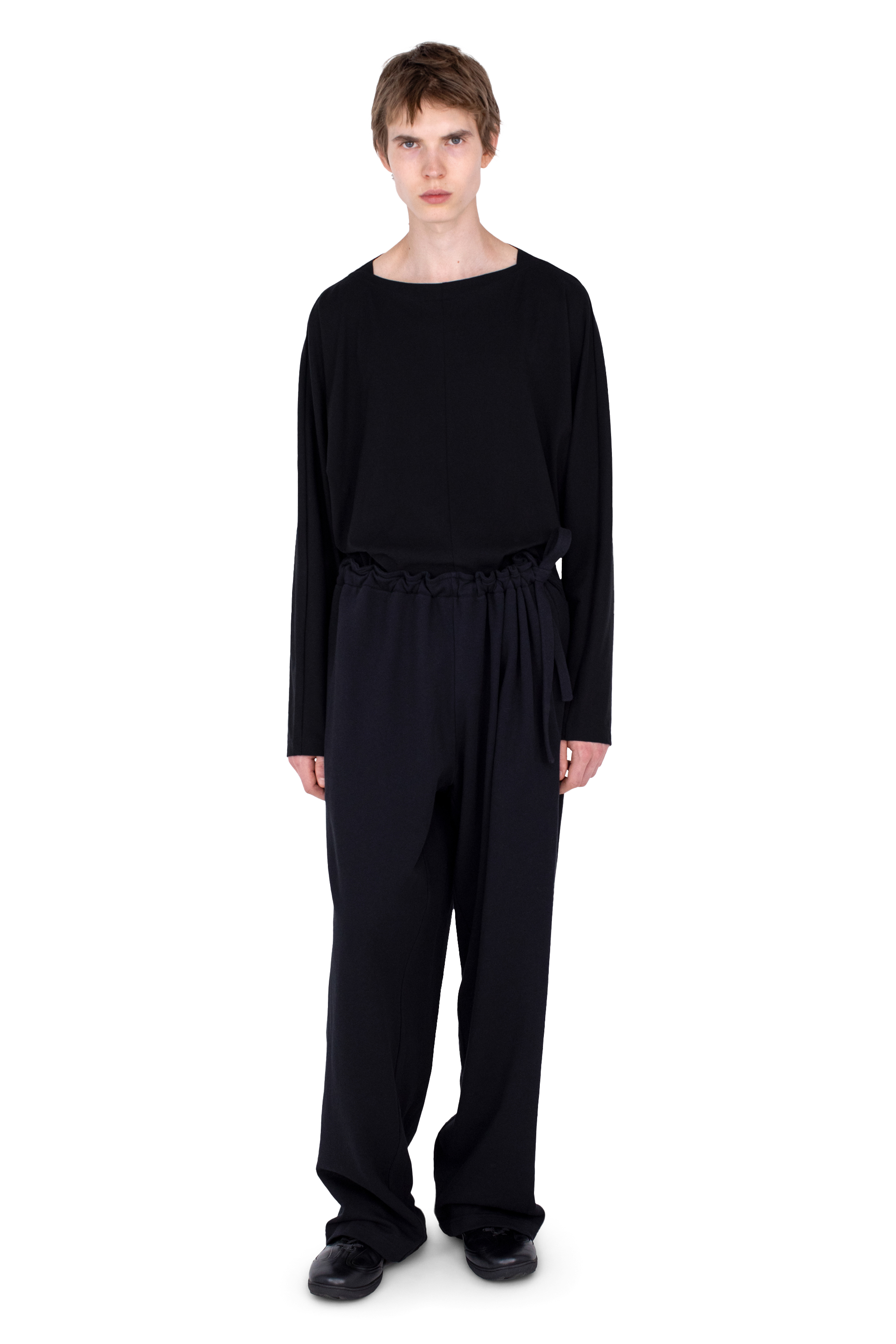 Kiko Kostadinov Bottoms OSCAR Wide Trousers pantalon noir Smooth Black OS jersey
