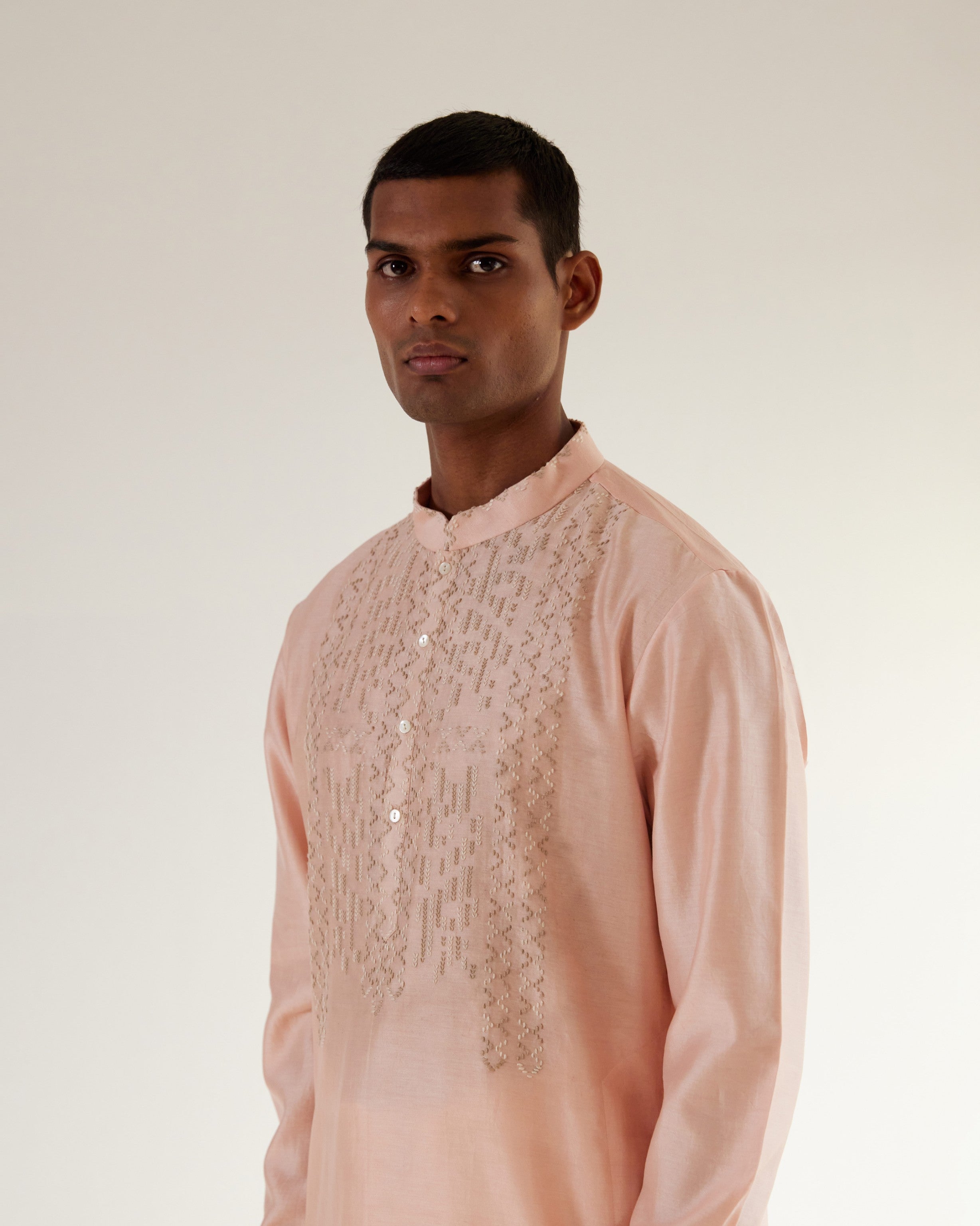 COUNTRYMADE Kurtas Samsara kurta brodé rose 2 pièces