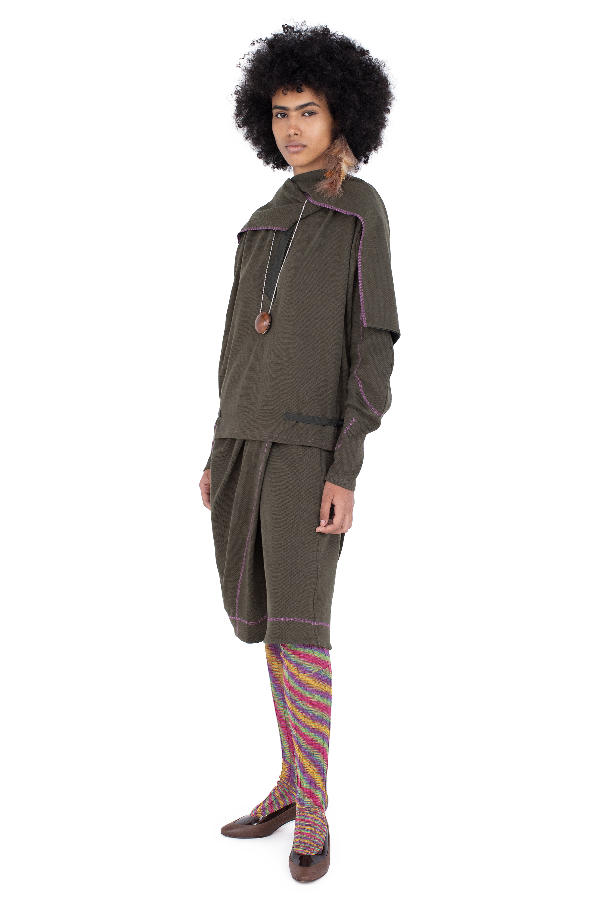 Kiko Kostadinov Tops PETREL Hooded Pullover pull Cedar Green coton