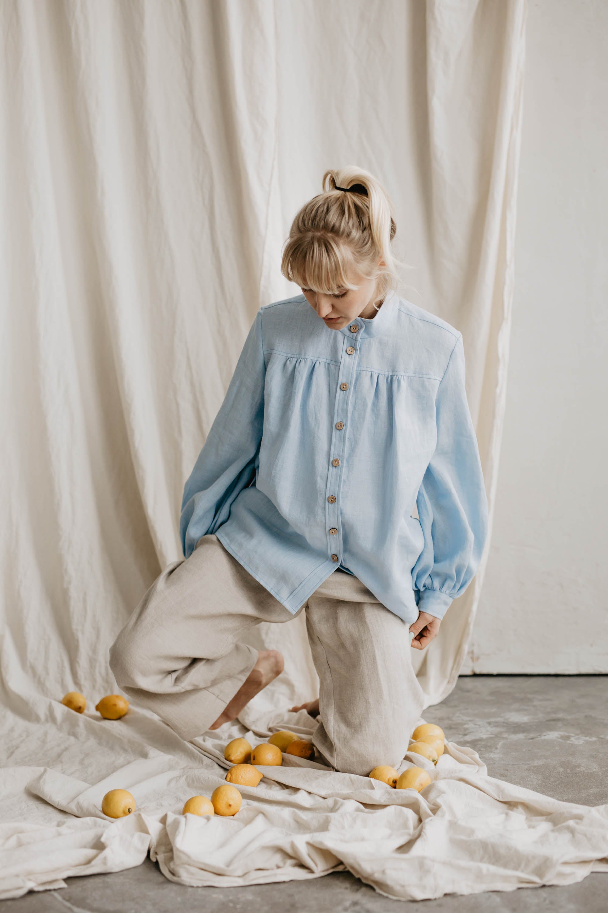 Laumė linen Linen Tops Indraja chemise en lin femme XS blanc crème