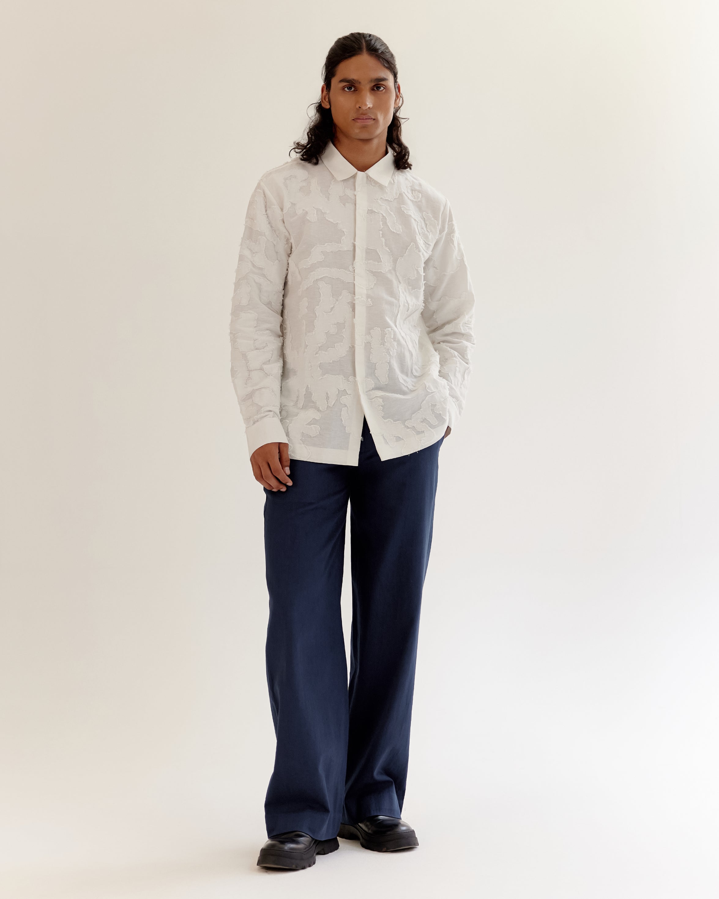 COUNTRYMADE Shirts Eroded Camo Shirt chemise en lin ivoire
