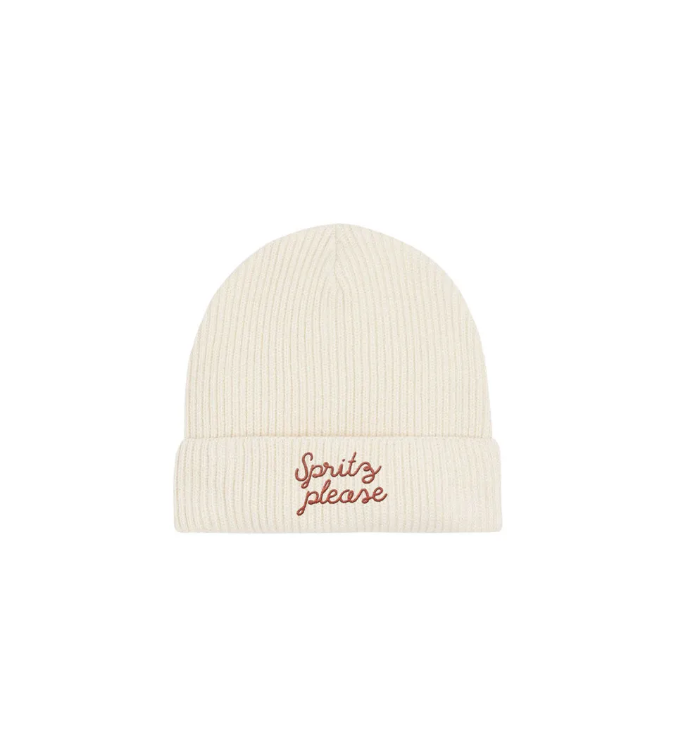 Juste Un T-shirt Bonnets Spritz Please bonnet brodé gris chiné