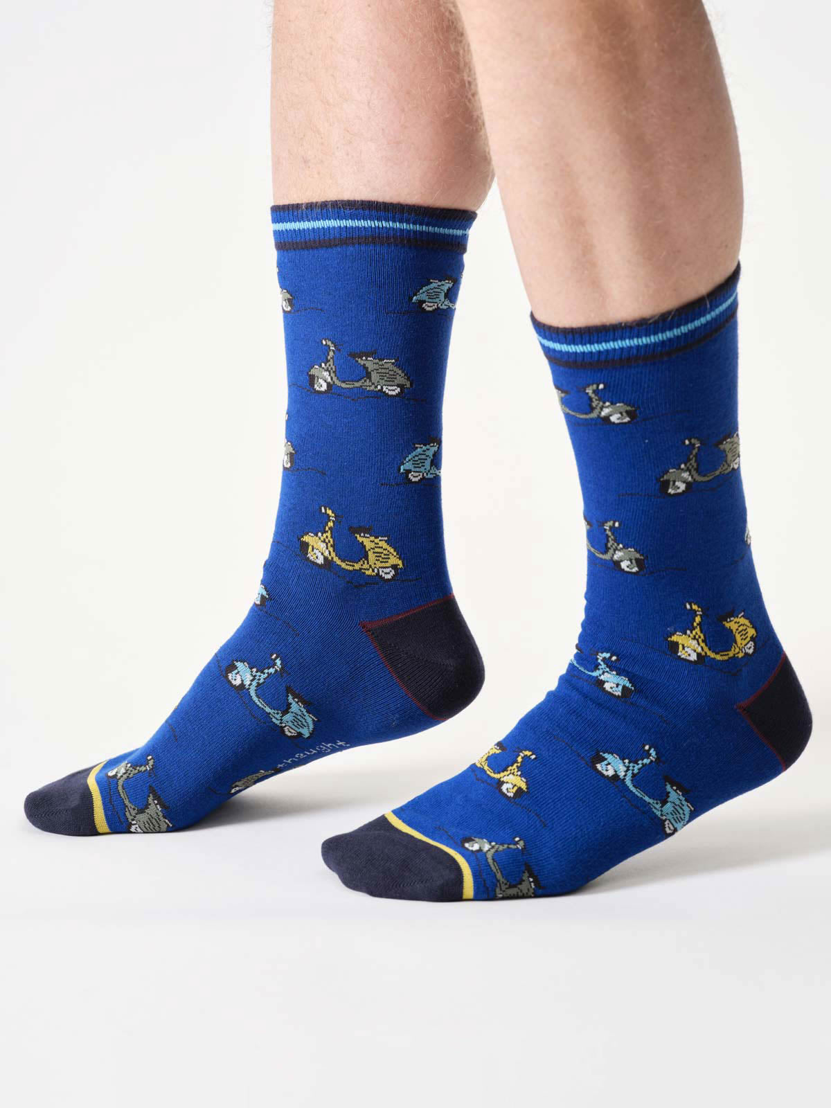 Sourire Multicolore Chaussettes homme scooters coton bio bleu 40/44