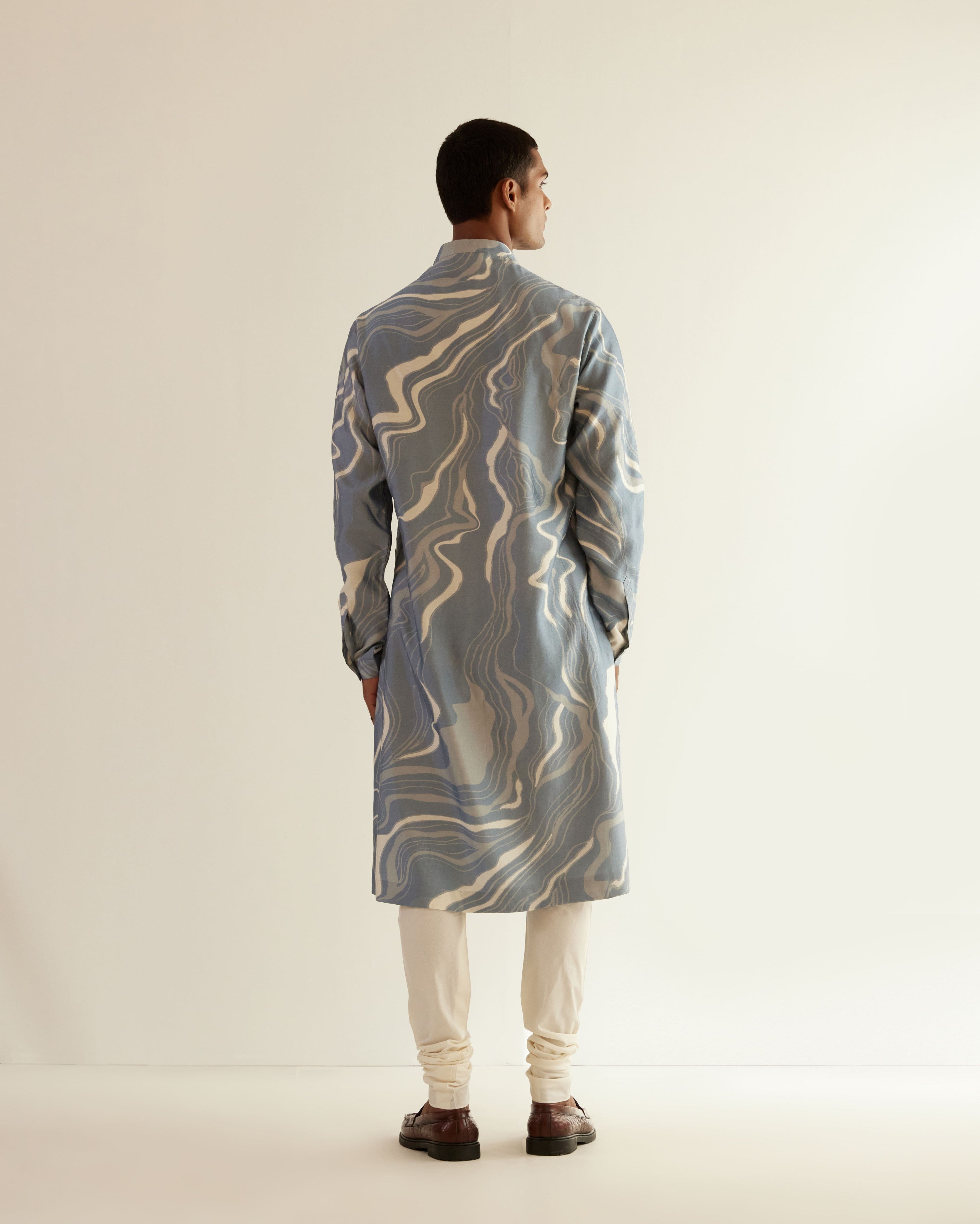 COUNTRYMADE Kurtas Infinity Print Kurta ensemble kurta bleu poudré