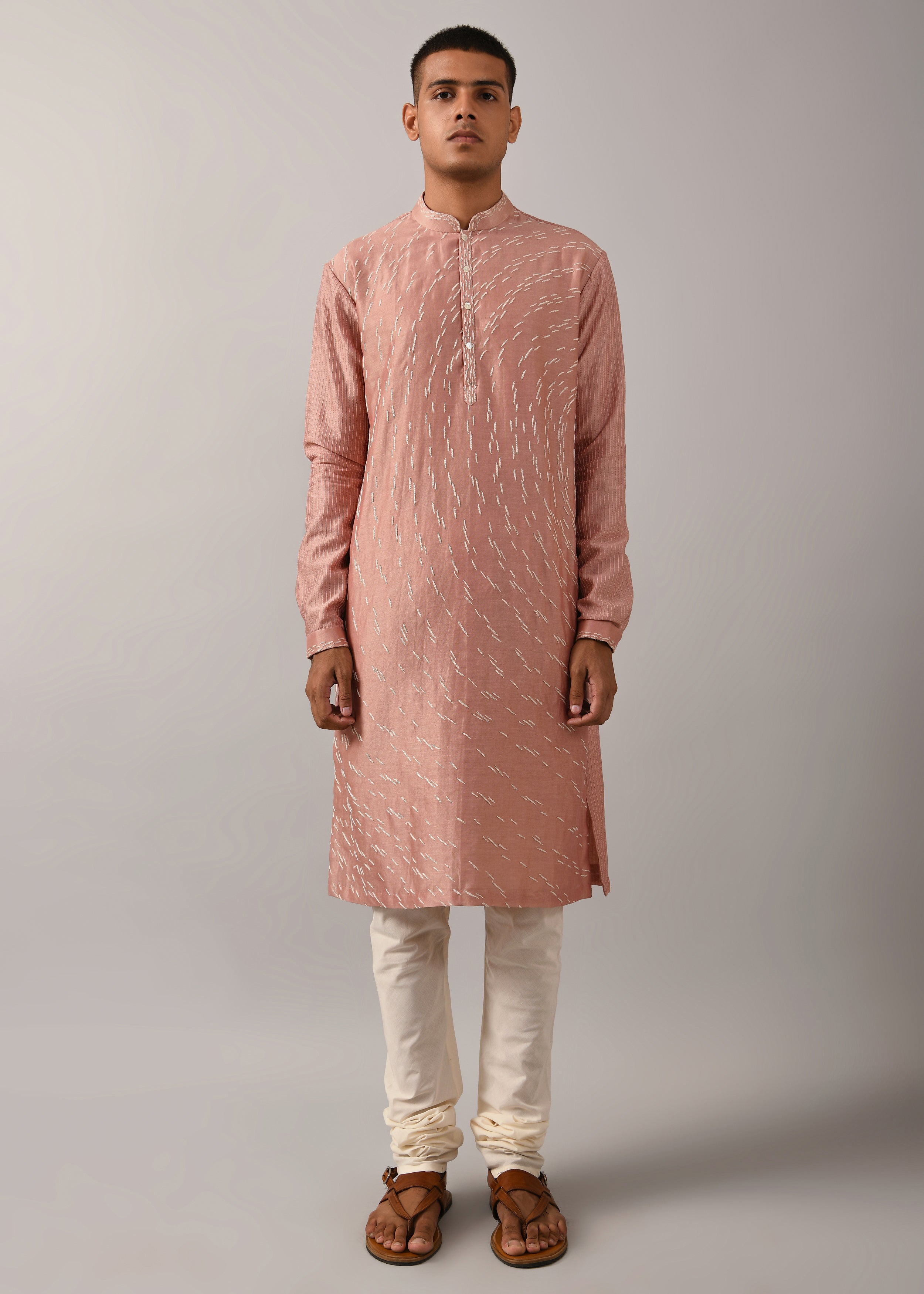 COUNTRYMADE Kurtas Shooting Star Embroidered Kurta Set ensemble kurta rose chanderi