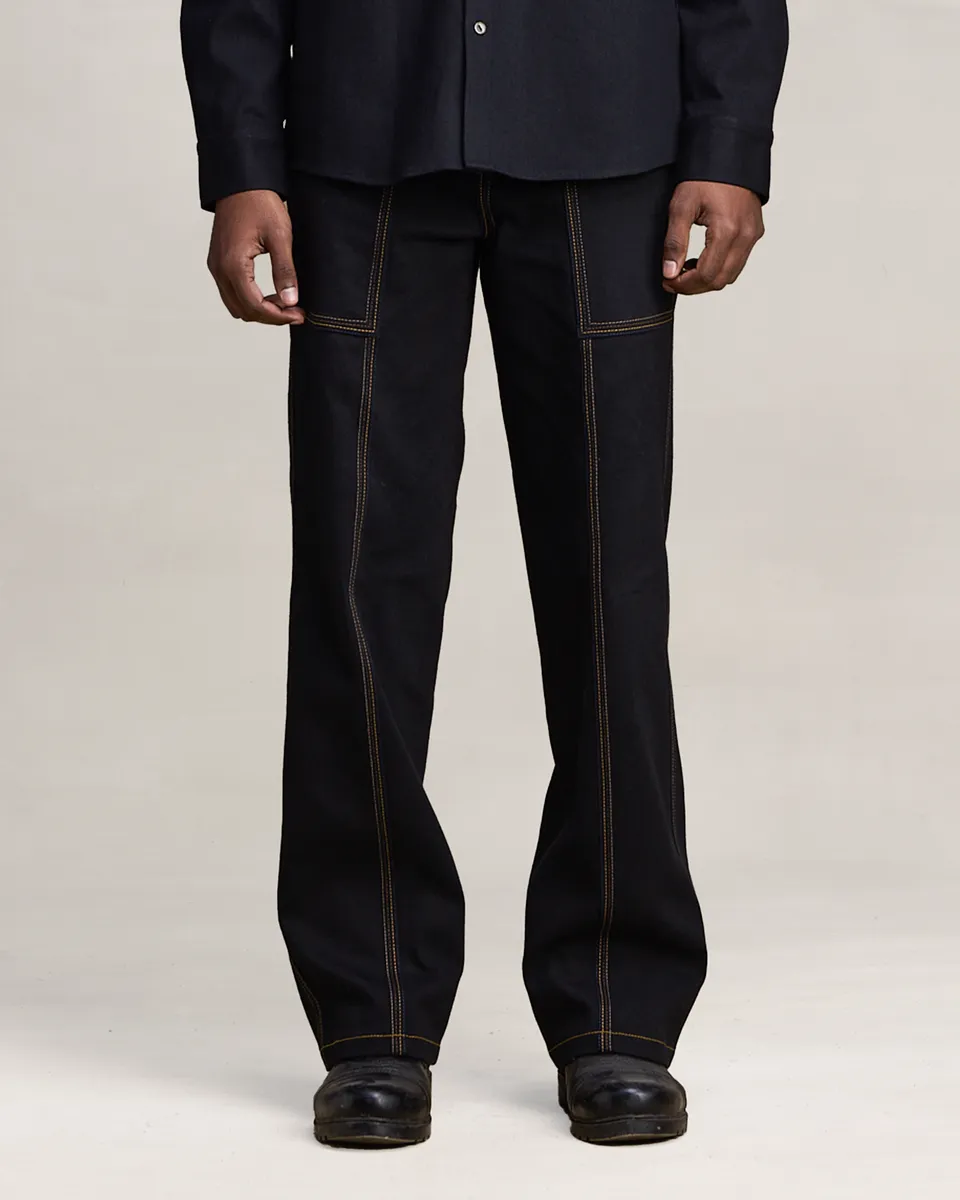 COUNTRYMADE Trousers CONTRAST SEAM DENIM pantalon denim coupe ample