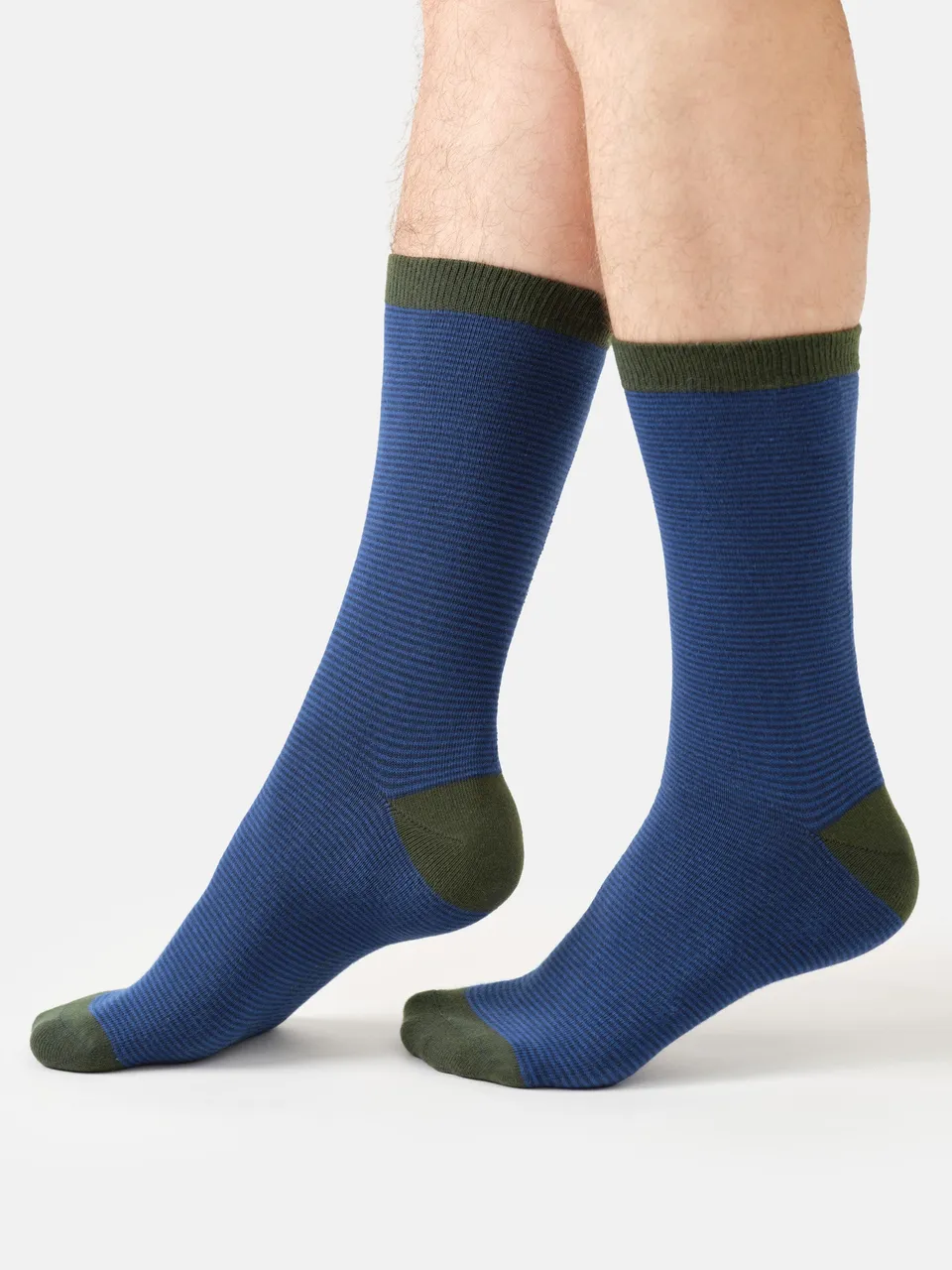 Sourire Multicolore Chaussettes femme Chaussettes rayures bleues en modal 36–40