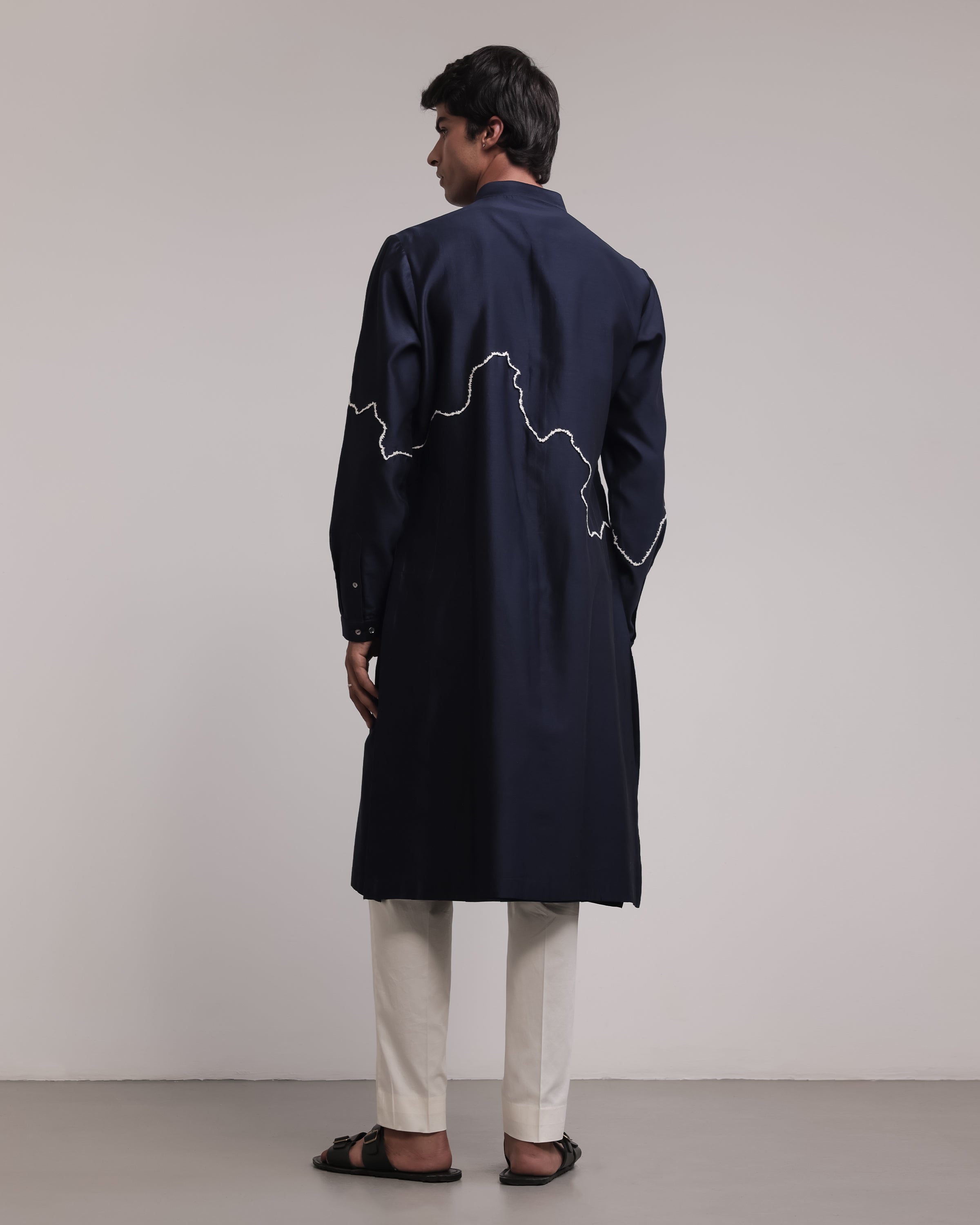 COUNTRYMADE Kurtas Fractured Lines Front-Open Kurta Set ensemble kurta soie