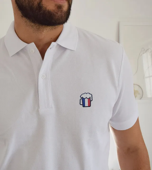 Juste Un T-shirt Polos Bière France polo brodé apéro