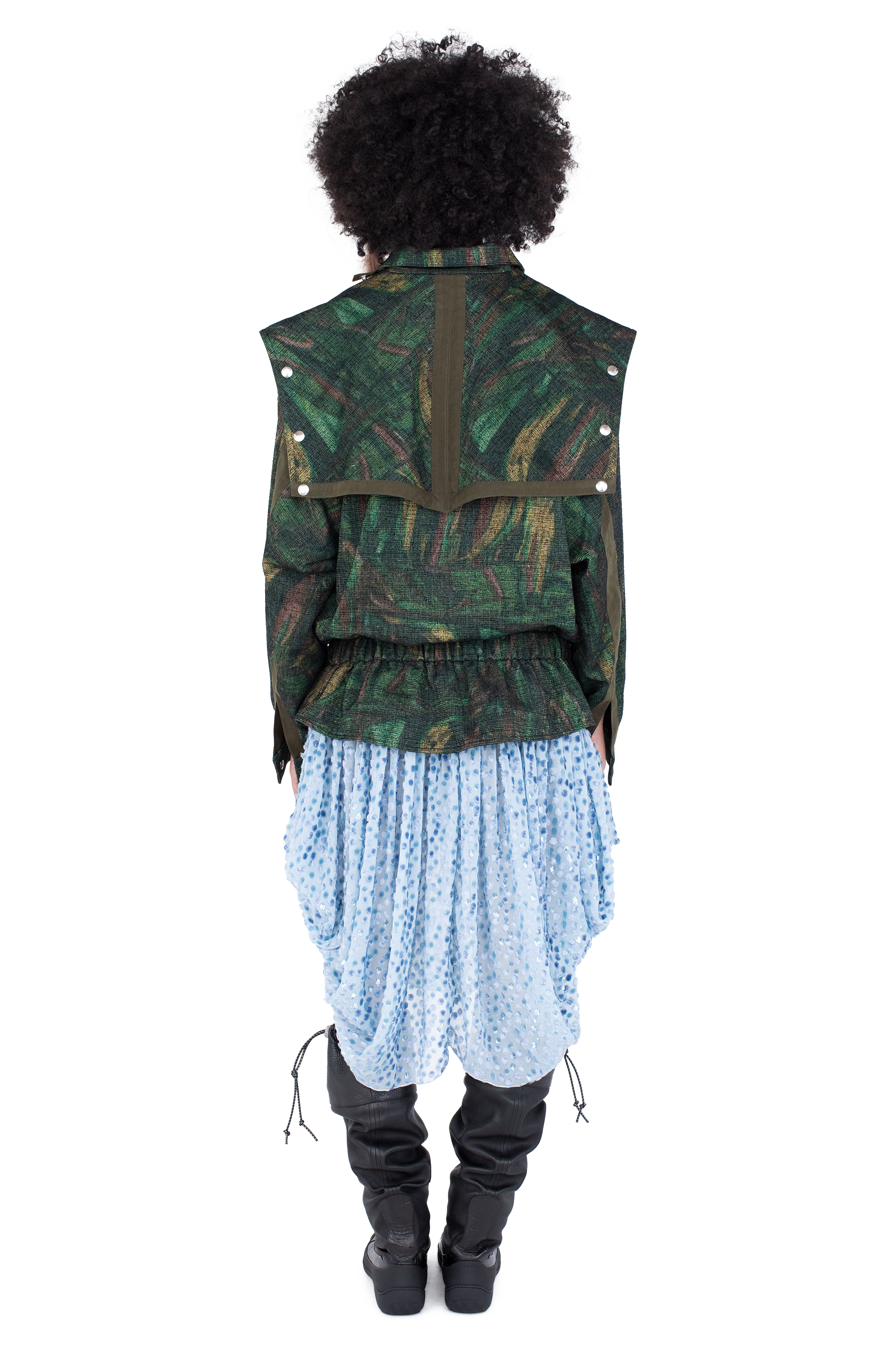 Kiko Kostadinov Outerwear HERON Belted Jacket veste Forest Print oversize