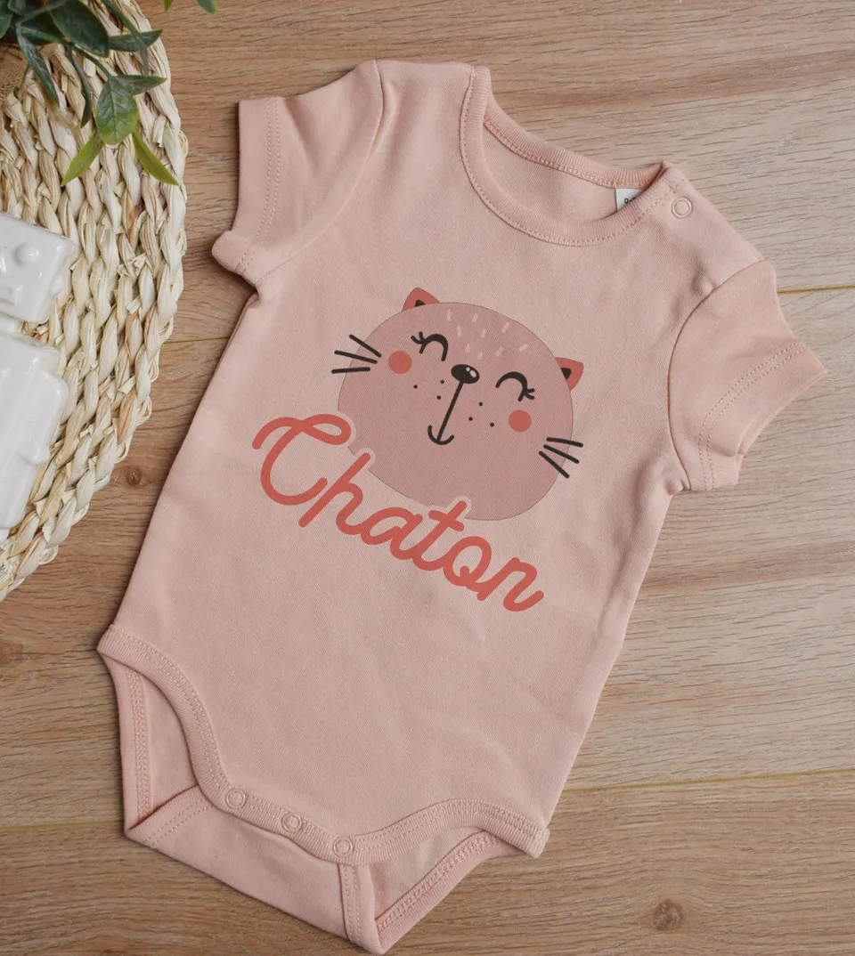Juste Un T-shirt Bébé Body Bébé - Chaton