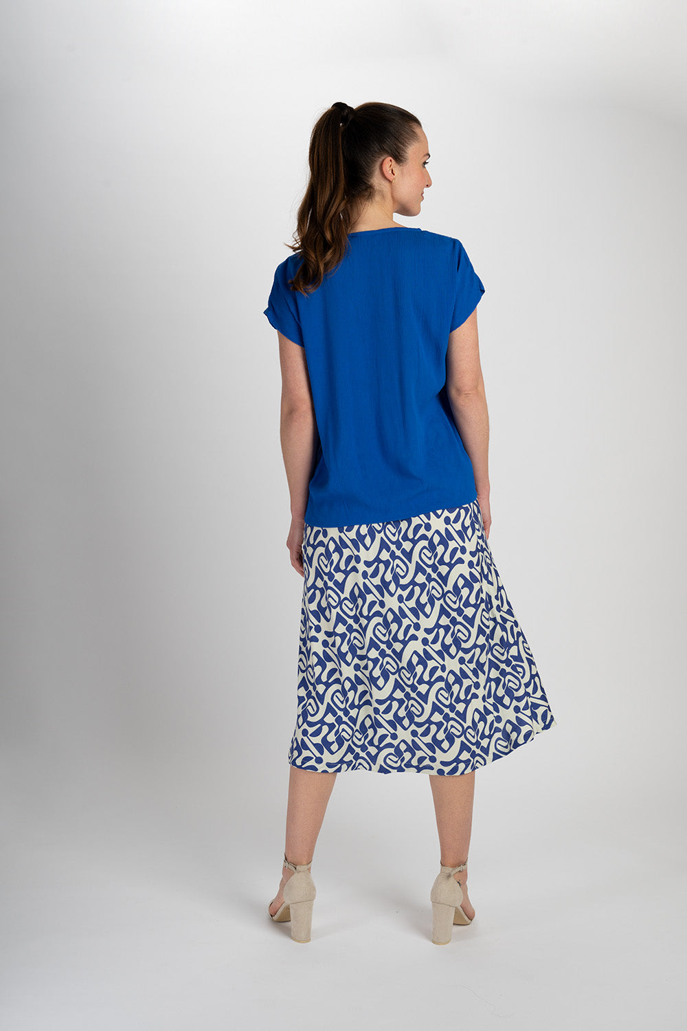 Sourire Multicolore Tops Top bleu royal en crêpe d’Ecovero 36–42 fluide
